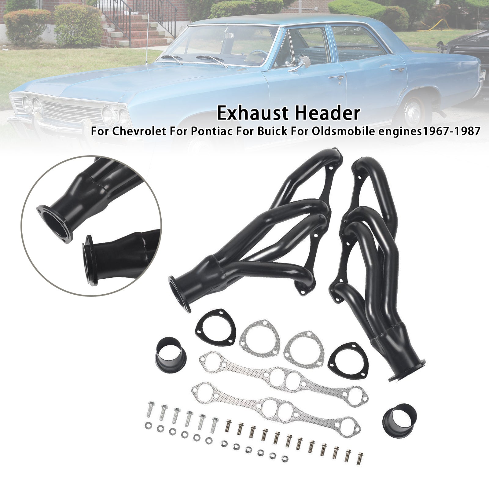Exhaust Manifold Header Fit Chevy Small Block SB V8 262 265 283 305 327 350 400