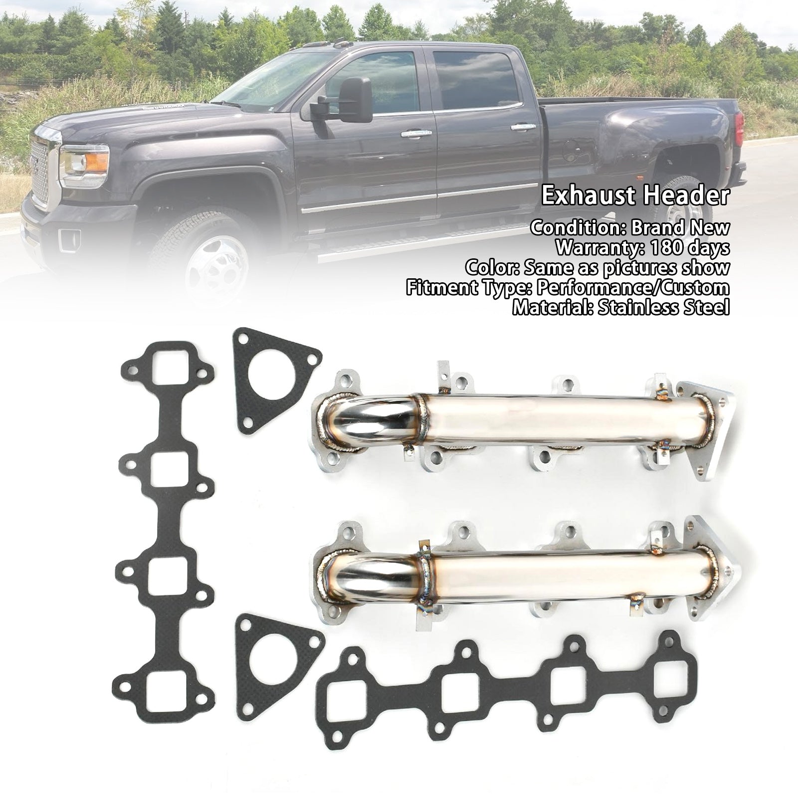 Stainless Exhaust Manifold Header Fit Chevy Fit Duramax Diesel 6.6L 2001-2016