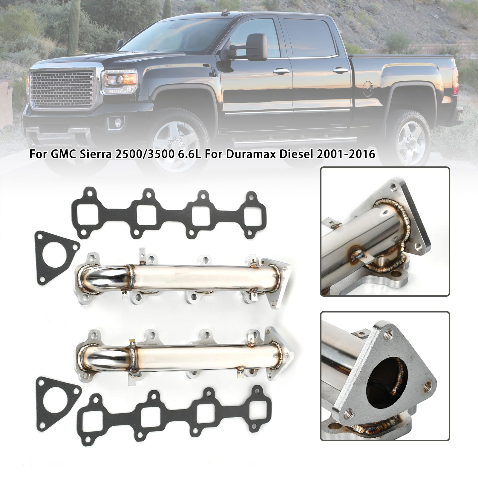 Stainless Exhaust Manifold Header Fit Chevy Fit Duramax Diesel 6.6L 2001-2016