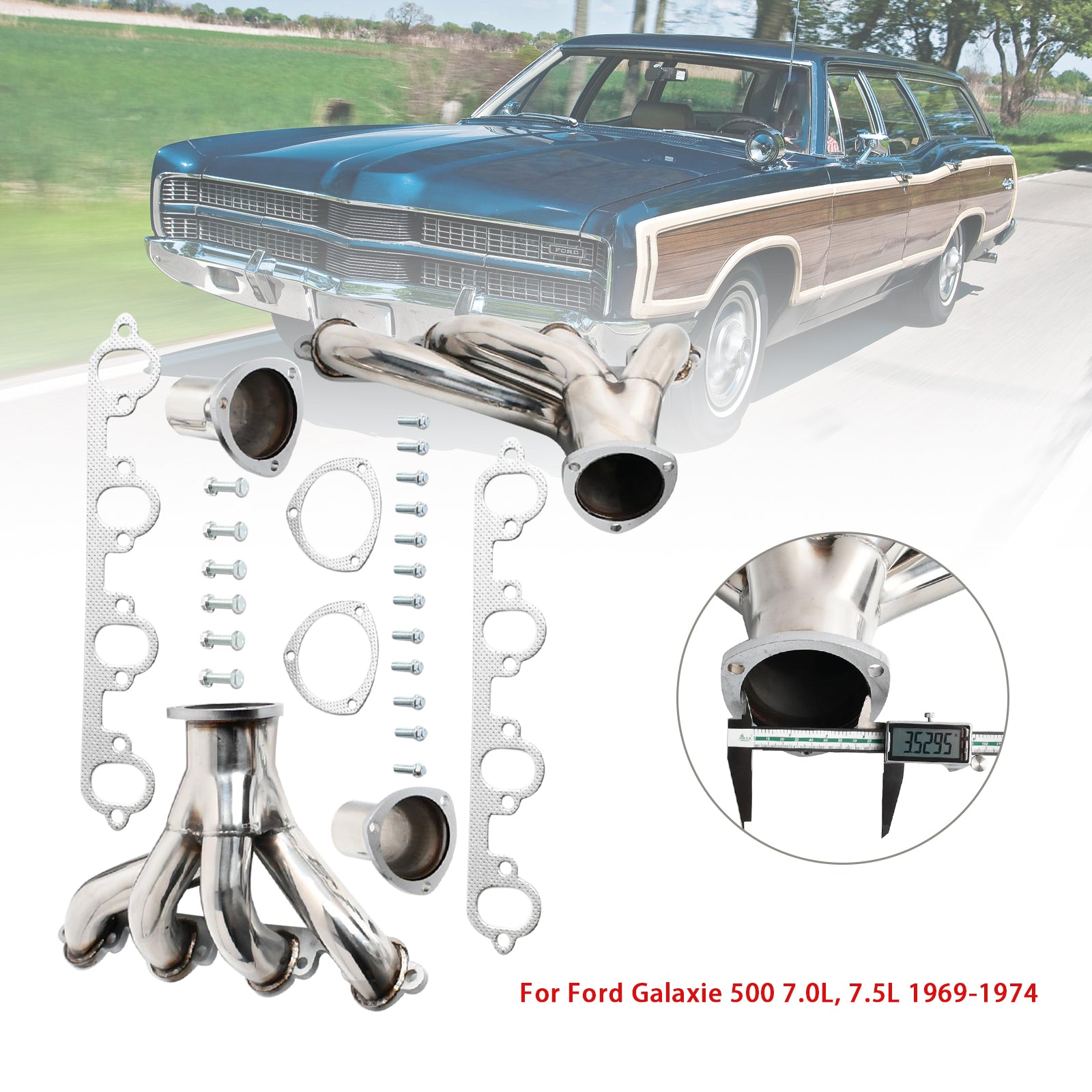 Exhaust Manifold Header Fit Ford Country Sedan Big Block 429 460 7.0/7.5L 1969-1973
