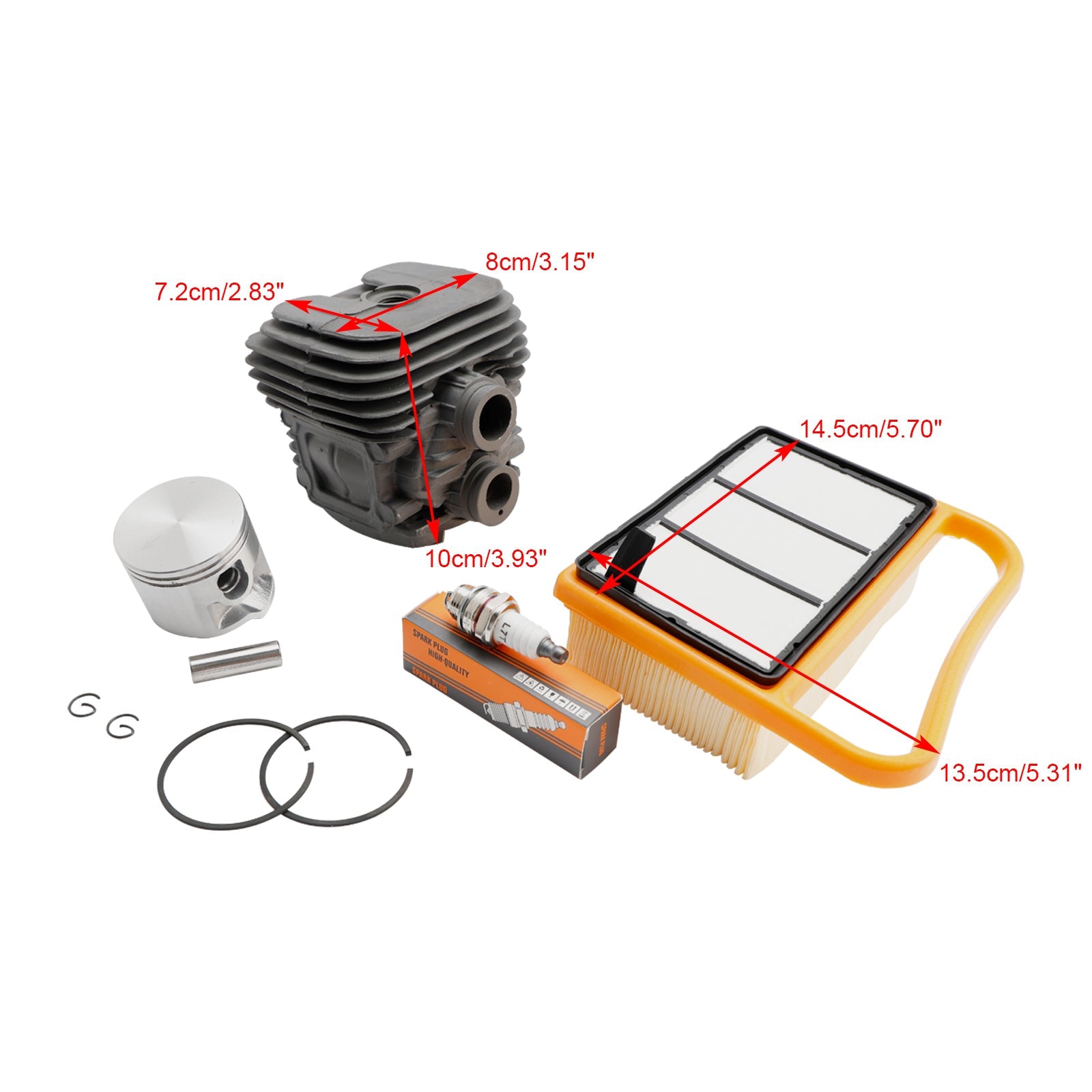 Cylinder Piston Service Kit with Air Filter Fit Stihl TS410 TS420