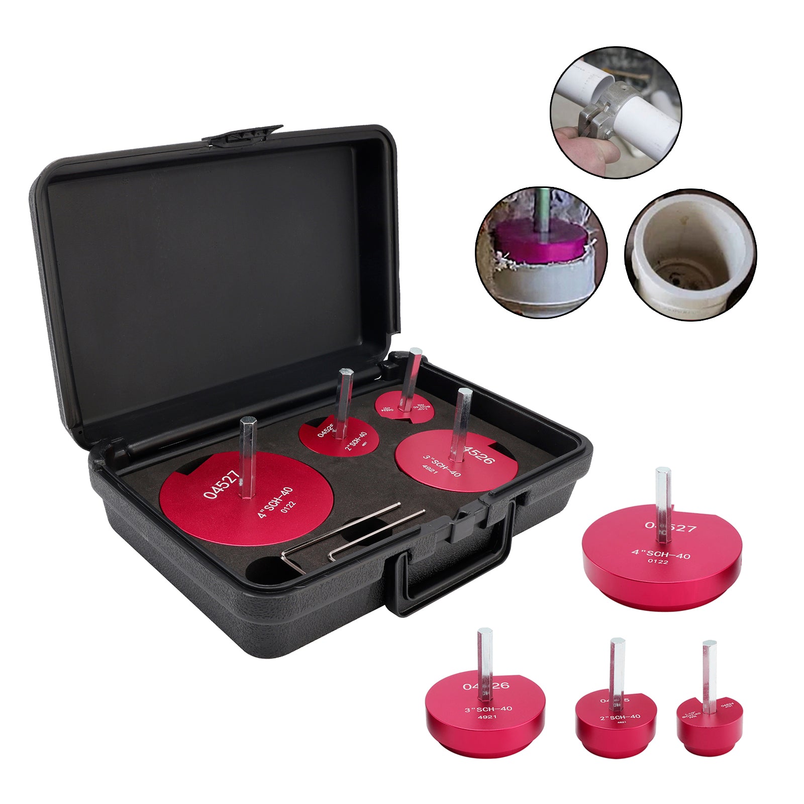 4PCS PVC Pipe Reamer Kit Fitting Socket Saver SCH Plumbing Tools For 1/2" Drills