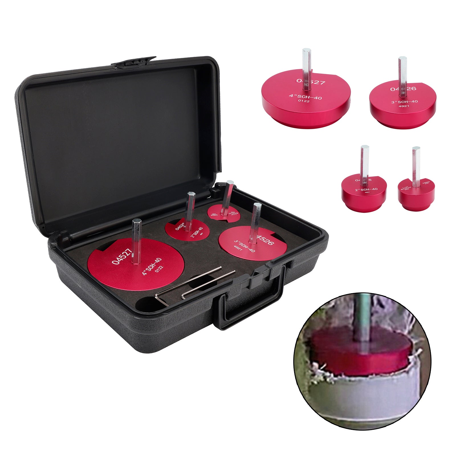 4PCS PVC Pipe Reamer Kit Fitting Socket Saver SCH Plumbing Tools For 1/2" Drills