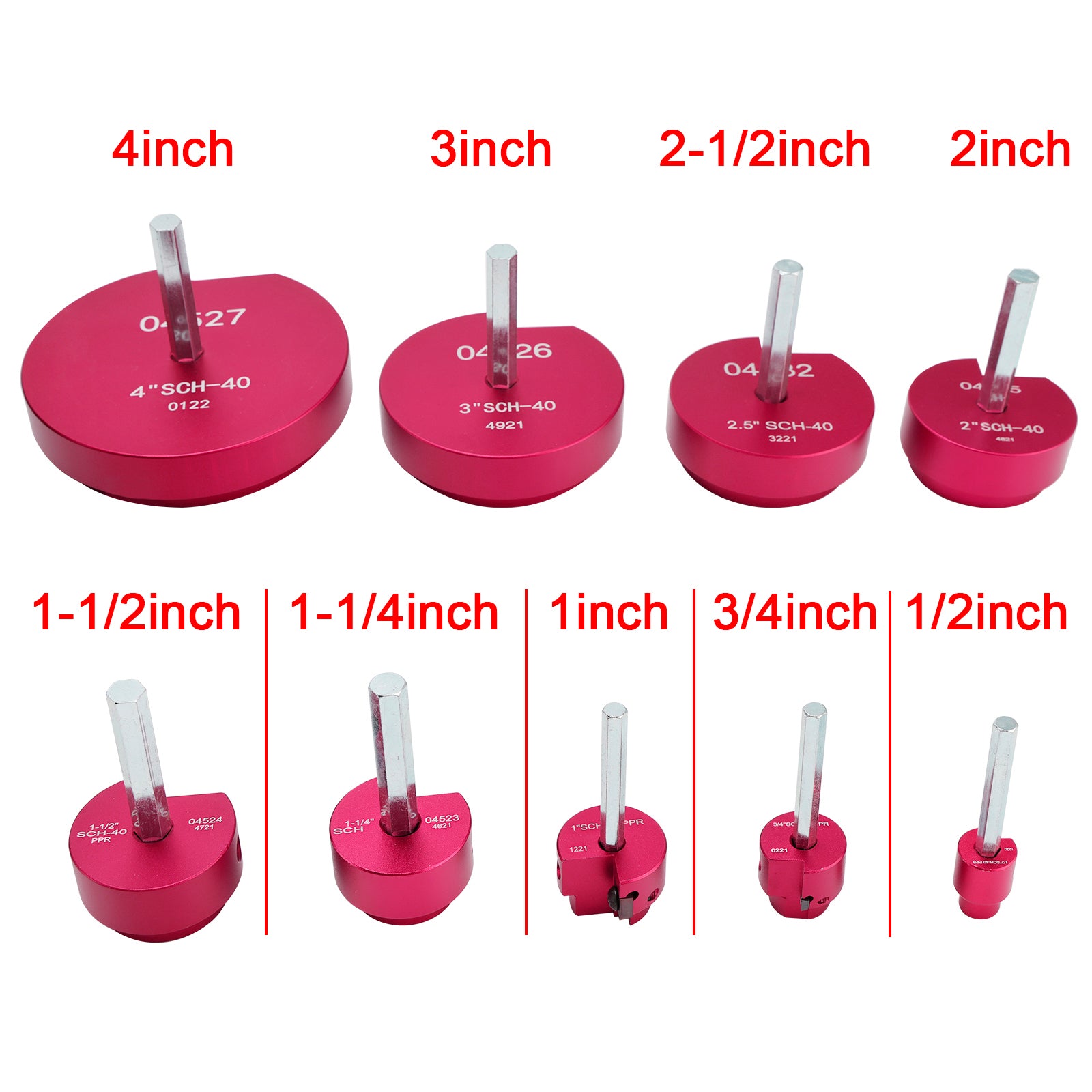9PCS PVC Pipe Reamer Kit Fitting Socket Saver SCH Plumbing Tools For 1/2" Drills