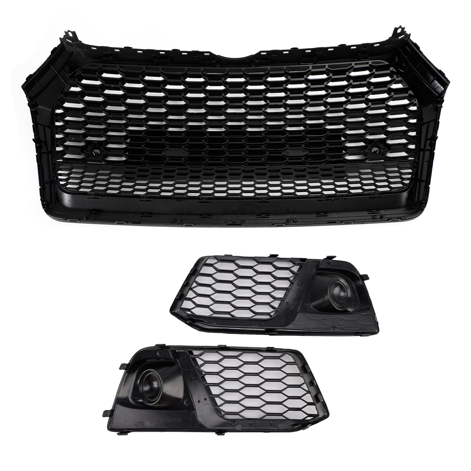 Front Honeycomb Mesh Grill + Fog Lamp Grille Fit Audi Q5 SQ5 2018 2019