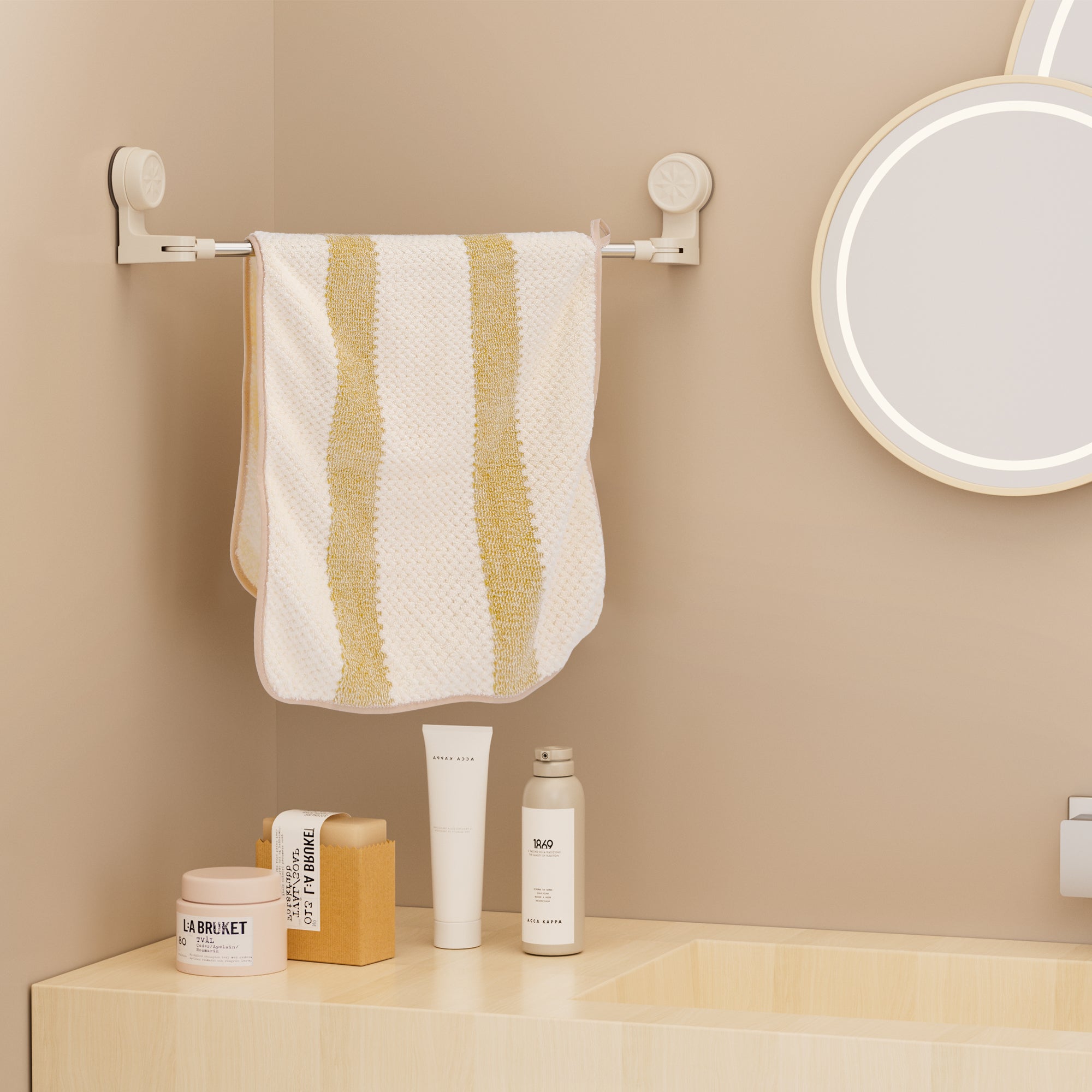 2x RV Shower Corner Storage Bar Adjustable Stainless Steel Rod 11.8-23.6 inches