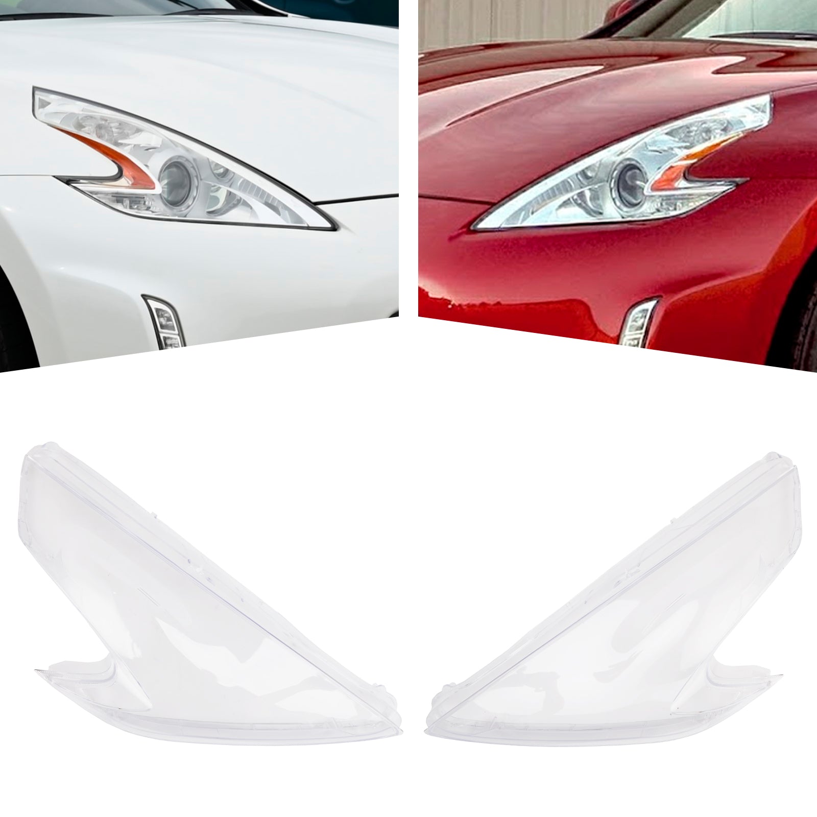 2Pcs Front Headlight Lens Cover For Nissan 370Z 2009-2021 Replace US