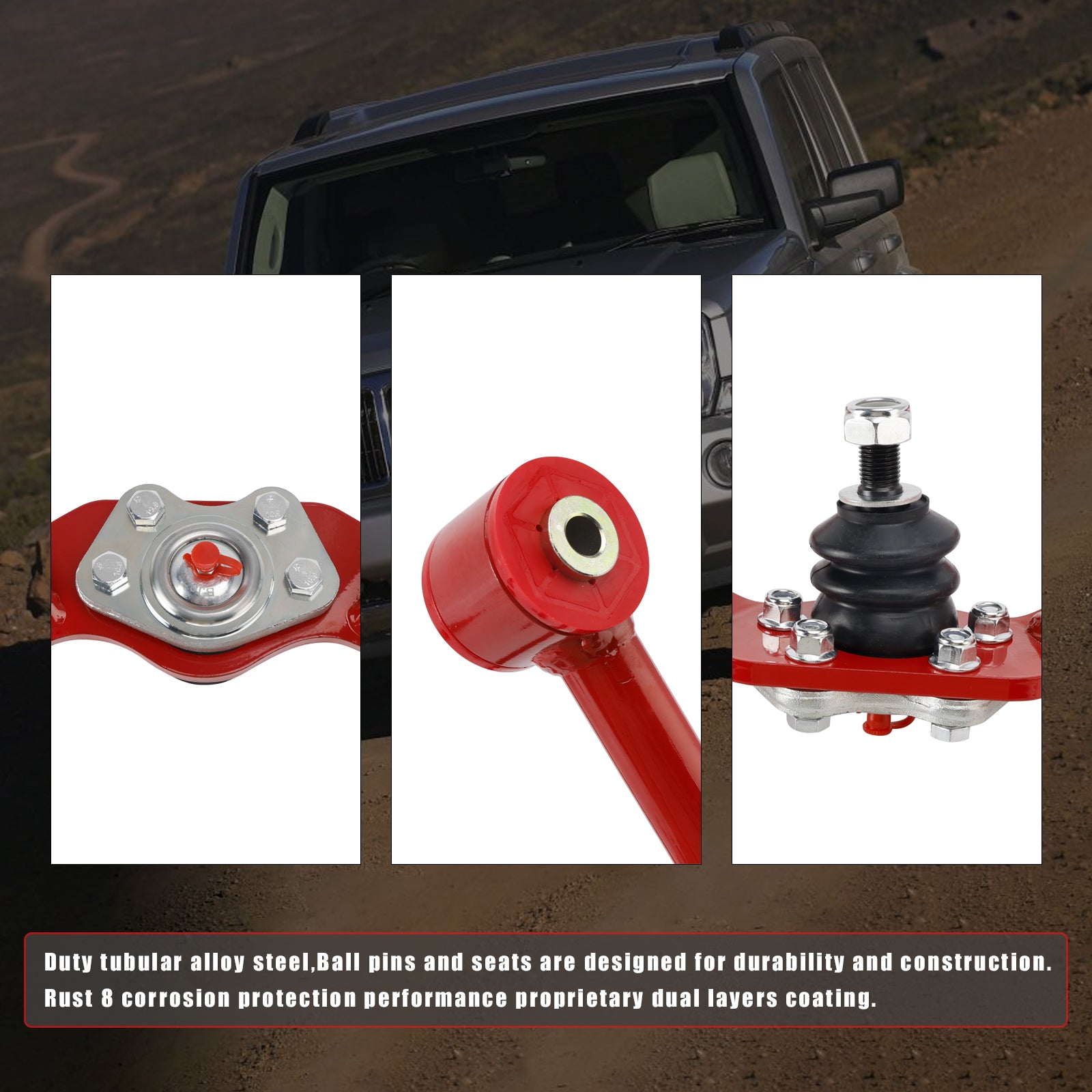 1-4" Lift Front Upper Control Arms For Jeep Grand Cherokee Commander 2005-2010