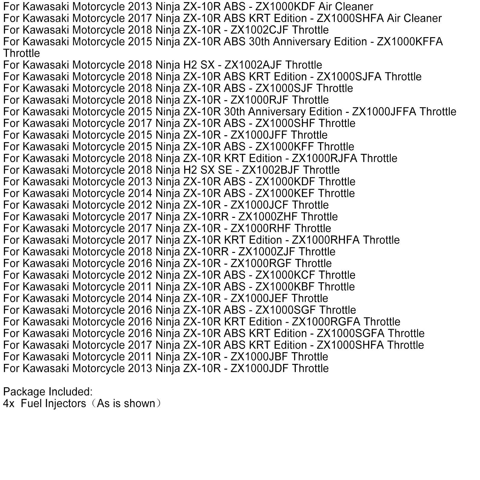 4PCS EAT803 Fuel Injector Fits 49033-0027 For Kawasaki Ninja ZX10R ZX1000 2011-2017