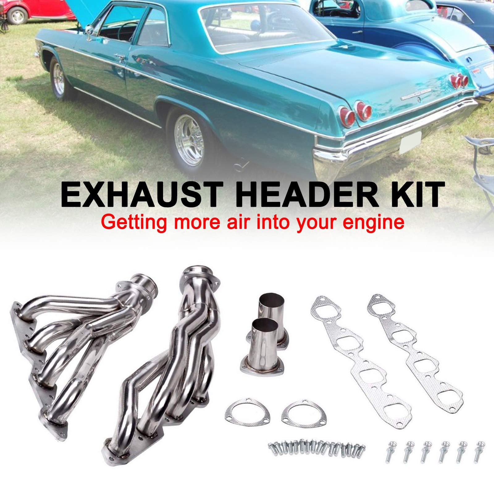 Short Tube Exhaust Header Manifold fit Chevrolet 396 402 427 454 1965-1972