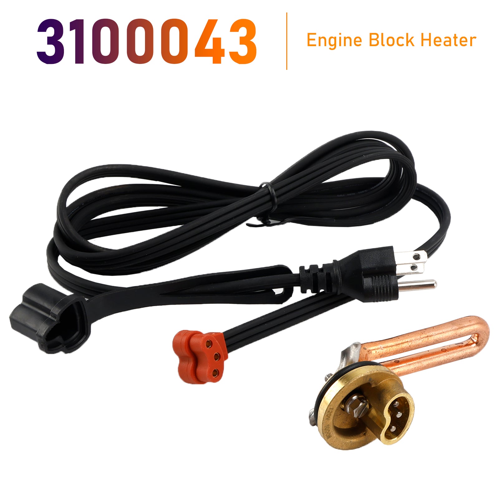 3100043 Engine Block Heater for Ford F250 F350 6.9 & 7.3 83-94 120V 1000W