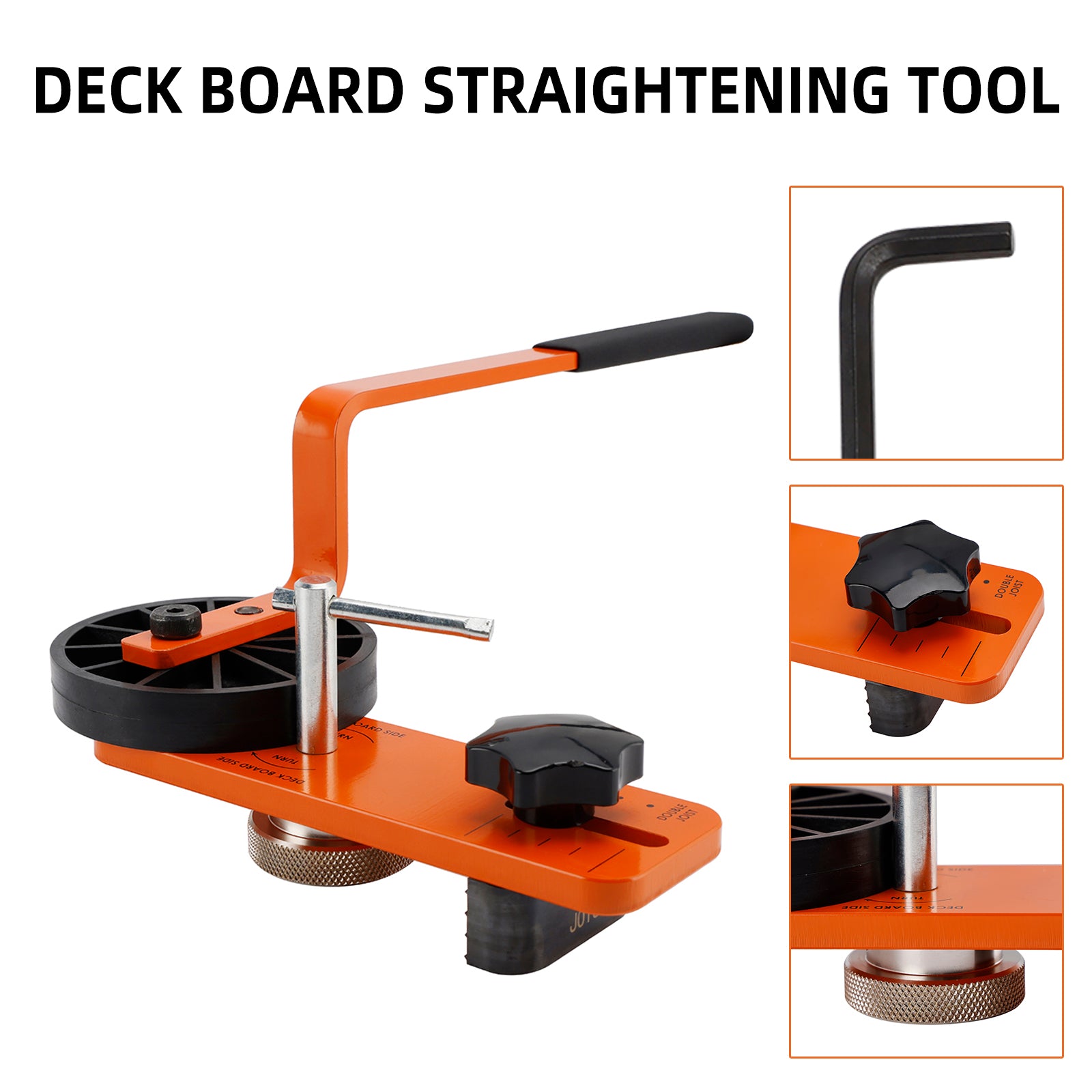 Deck Board Straightener Tool Heavy Duty Adjust. Lever for Wood & Composite Decks