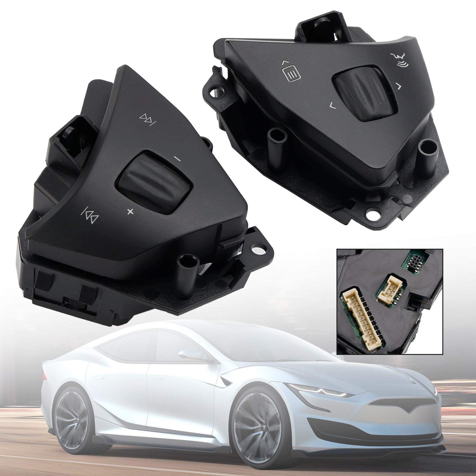 Left+Right Steering Wheel Audio Voice Control Button For Tesla Model S X 16-20