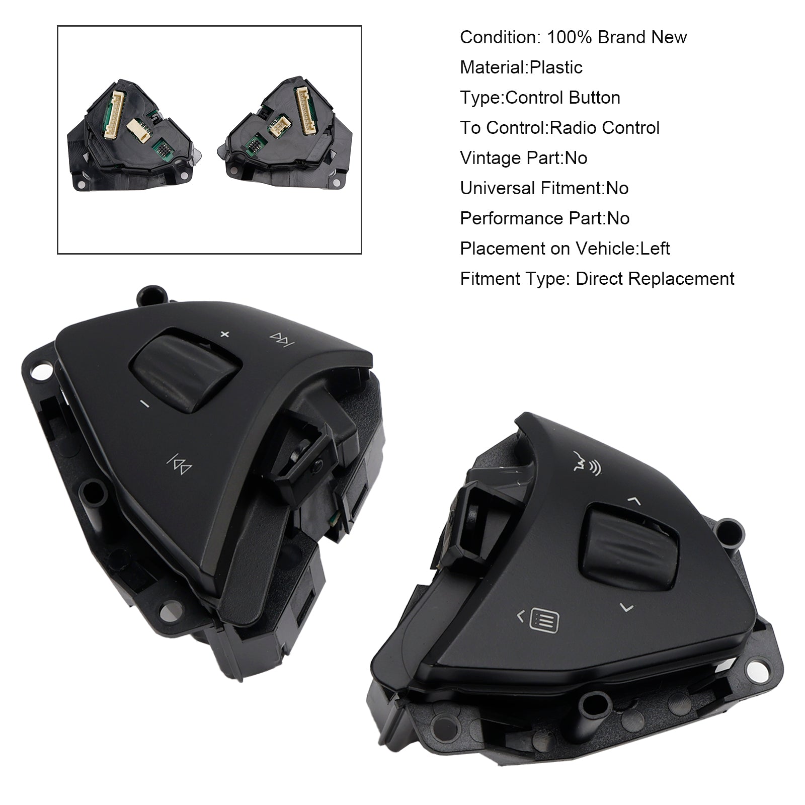 Left+Right Steering Wheel Audio Voice Control Button For Tesla Model S X 16-20