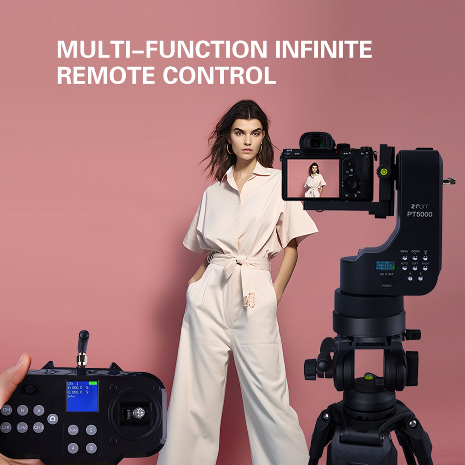 PT-5000 Camera Remote Control Electric Cloud Platform Tilt 360 Panoramic Mirror Rotation Dual Axis Micro Slr Camera Mobile Phone