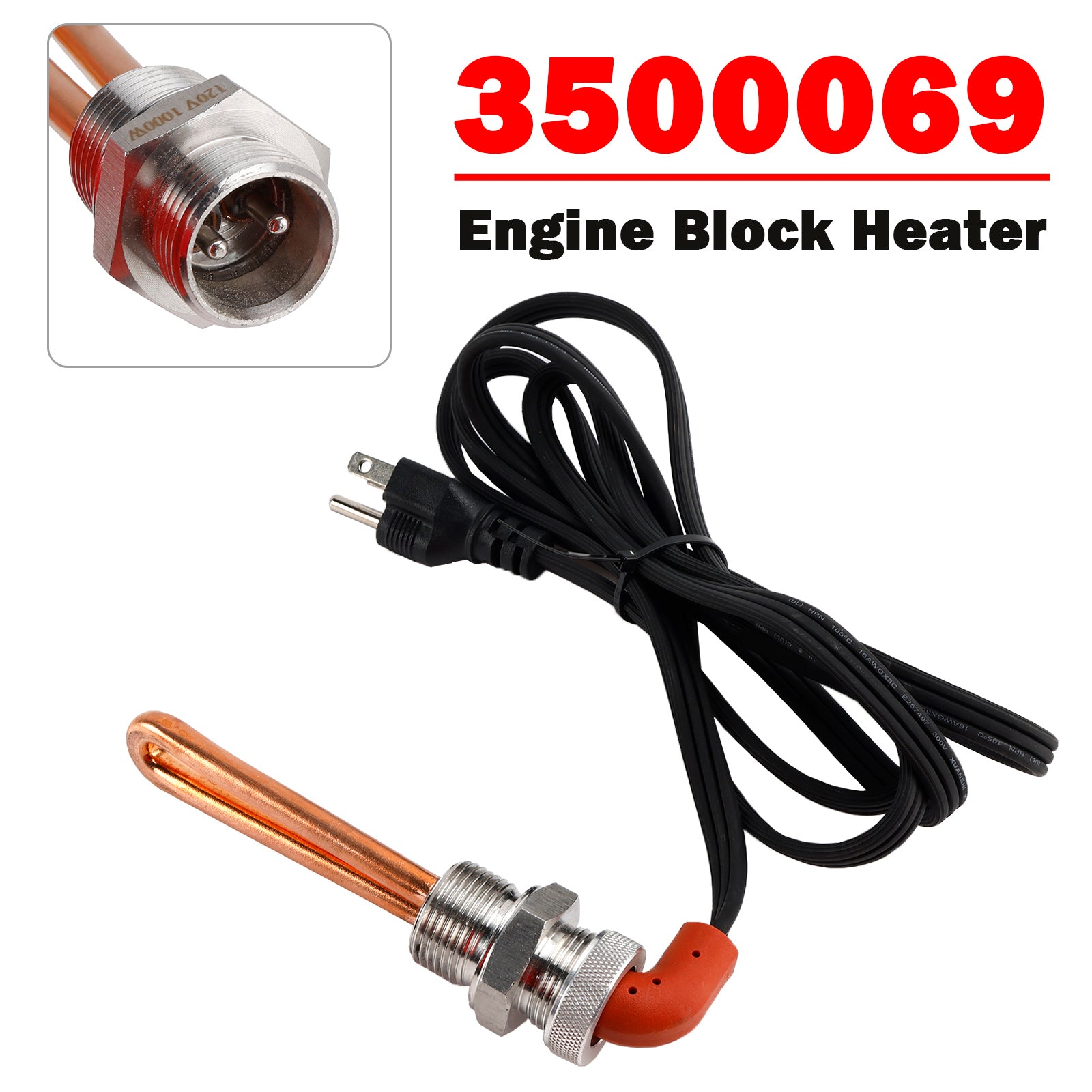 3500069 Engine Block Heater for Ford Powerstroke F250 F350 Excursion 120V 1000W