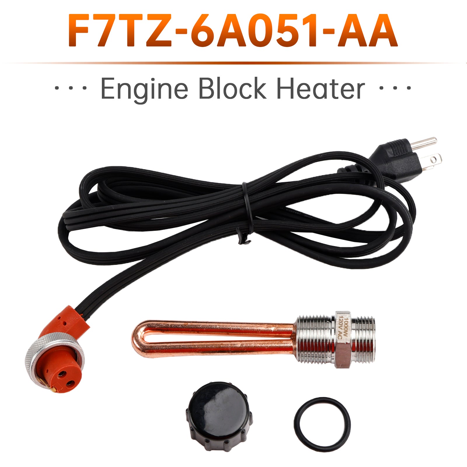 F7TZ-6A051-AA Engine Block Heater for Ford 7.3 7.3L Diesel 97-03 120V 1000W