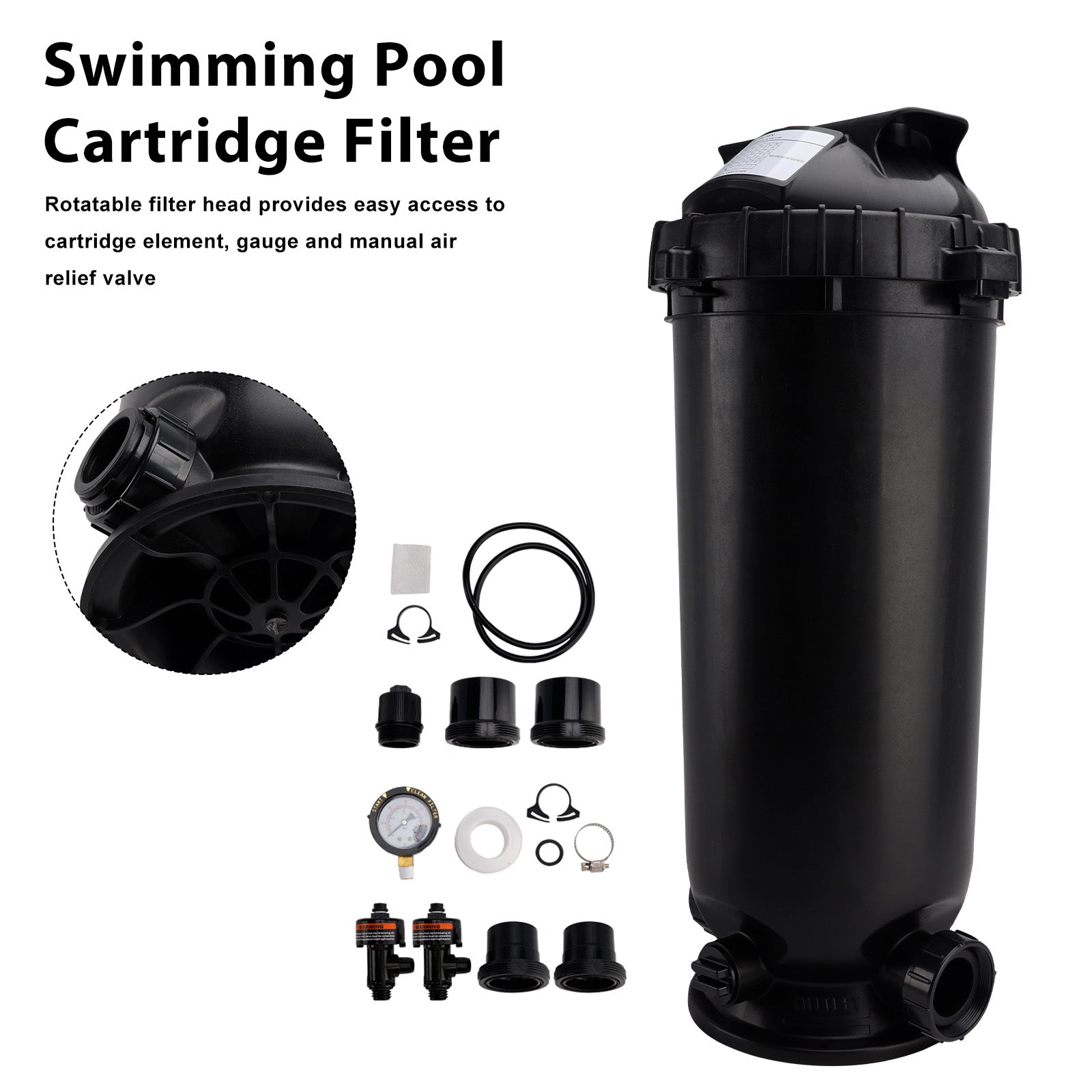 W3C12002 Pool Cartridge Filter Assembly 120 Sq.Ft For Hayward StarClear Plus