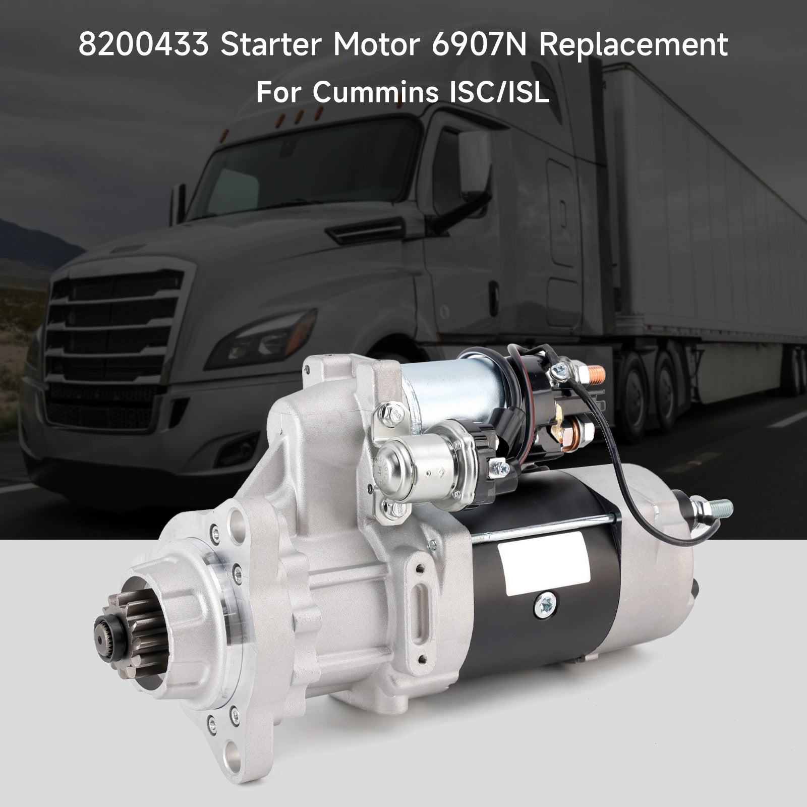 8200433 Starter 12V For Cummins 39MT Freightliner Peterbilt Trucks MBE4000