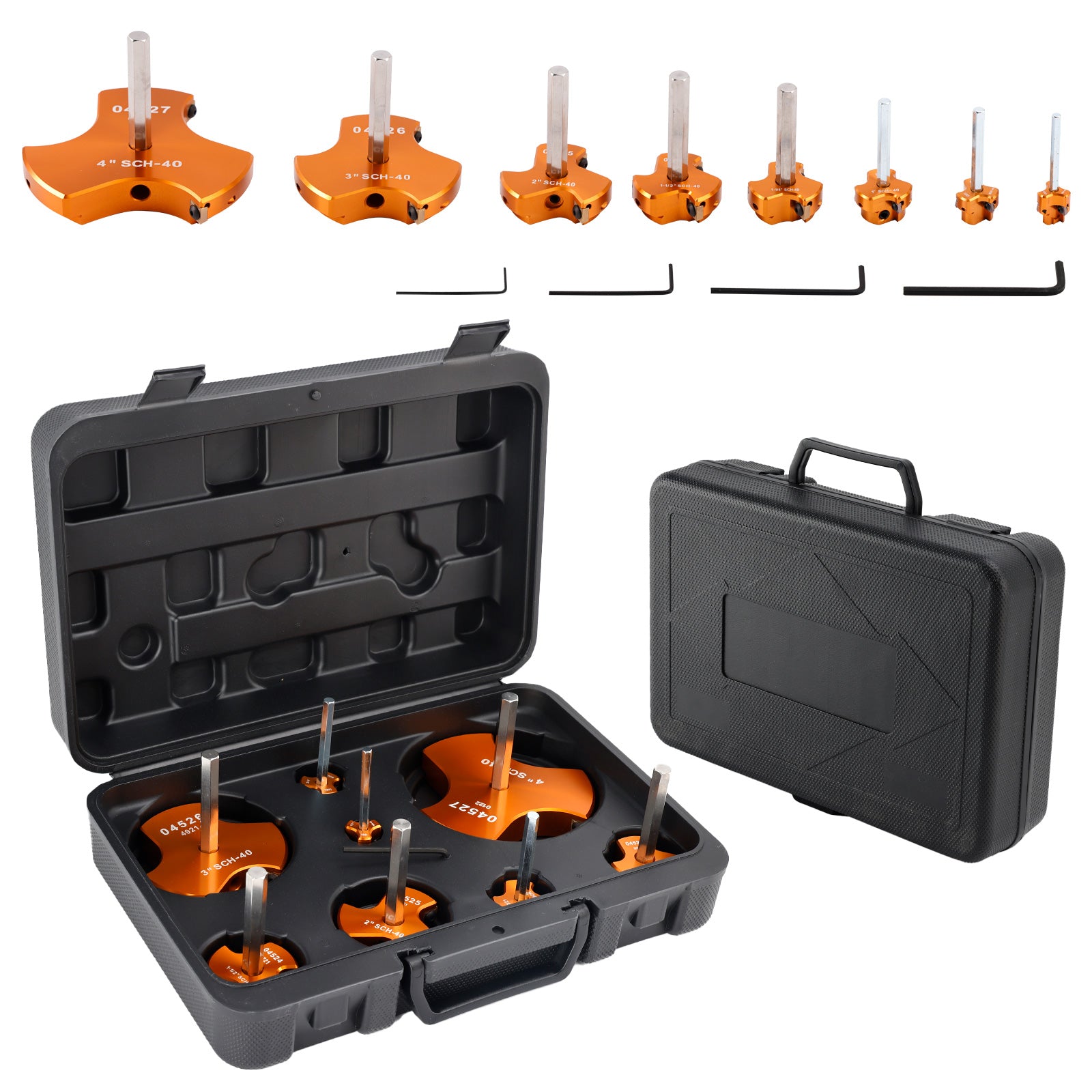 8 PCS Triple Blade PVC Pipe Reamer Kit Pipe Fitting Reamer Tool For Plumbing