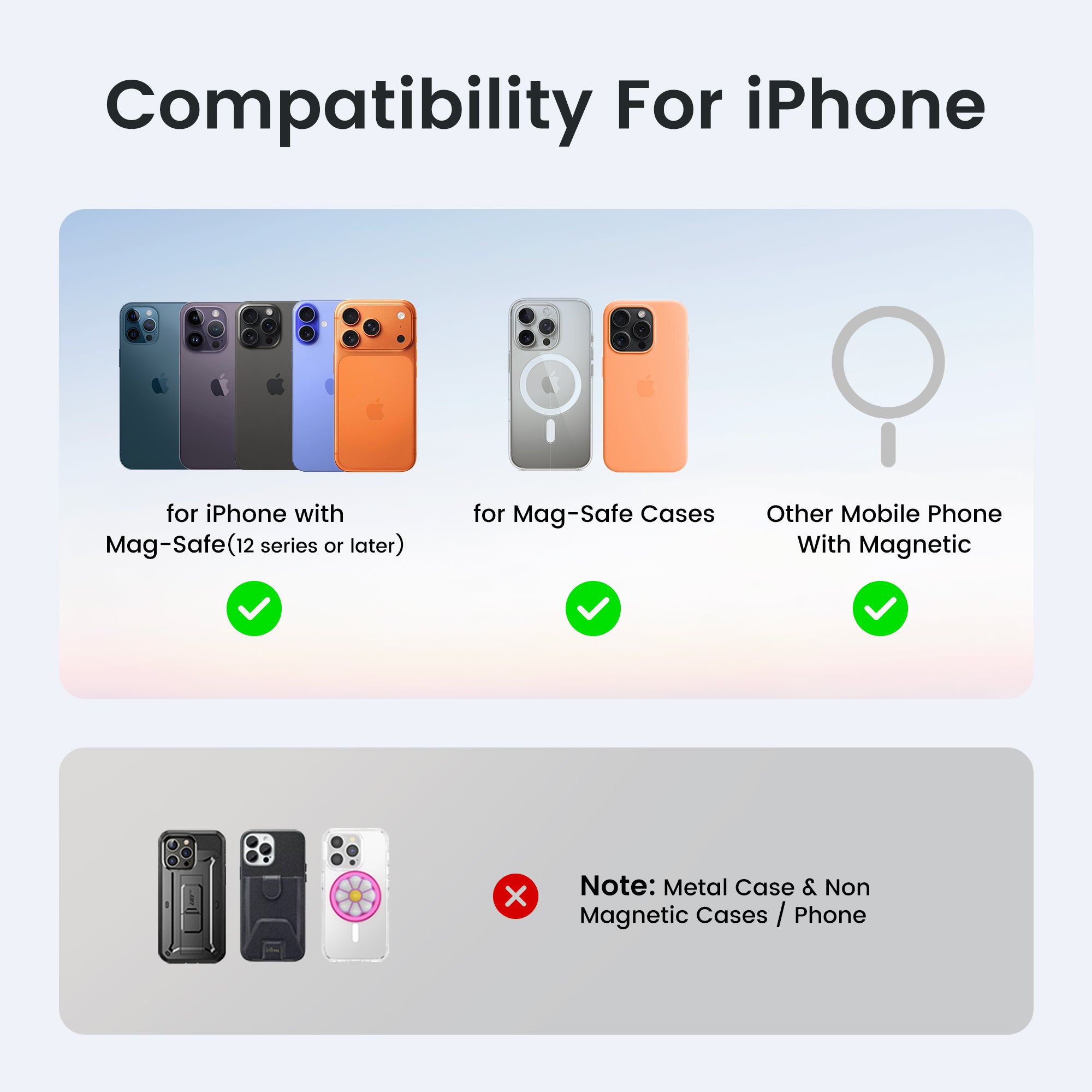 2PCS Magnetic Card Holder MagSafe Wallet RFID Protection for iPhone 17/16/15/14