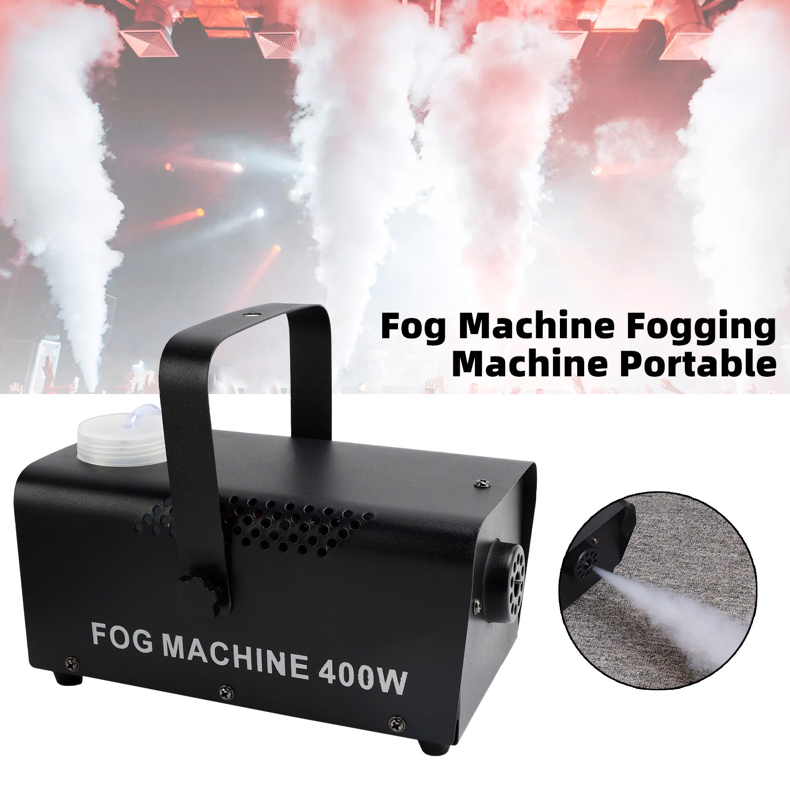 Mini 400W Fog Machine Fogging Machine Portable With Wireless Remote Control Club