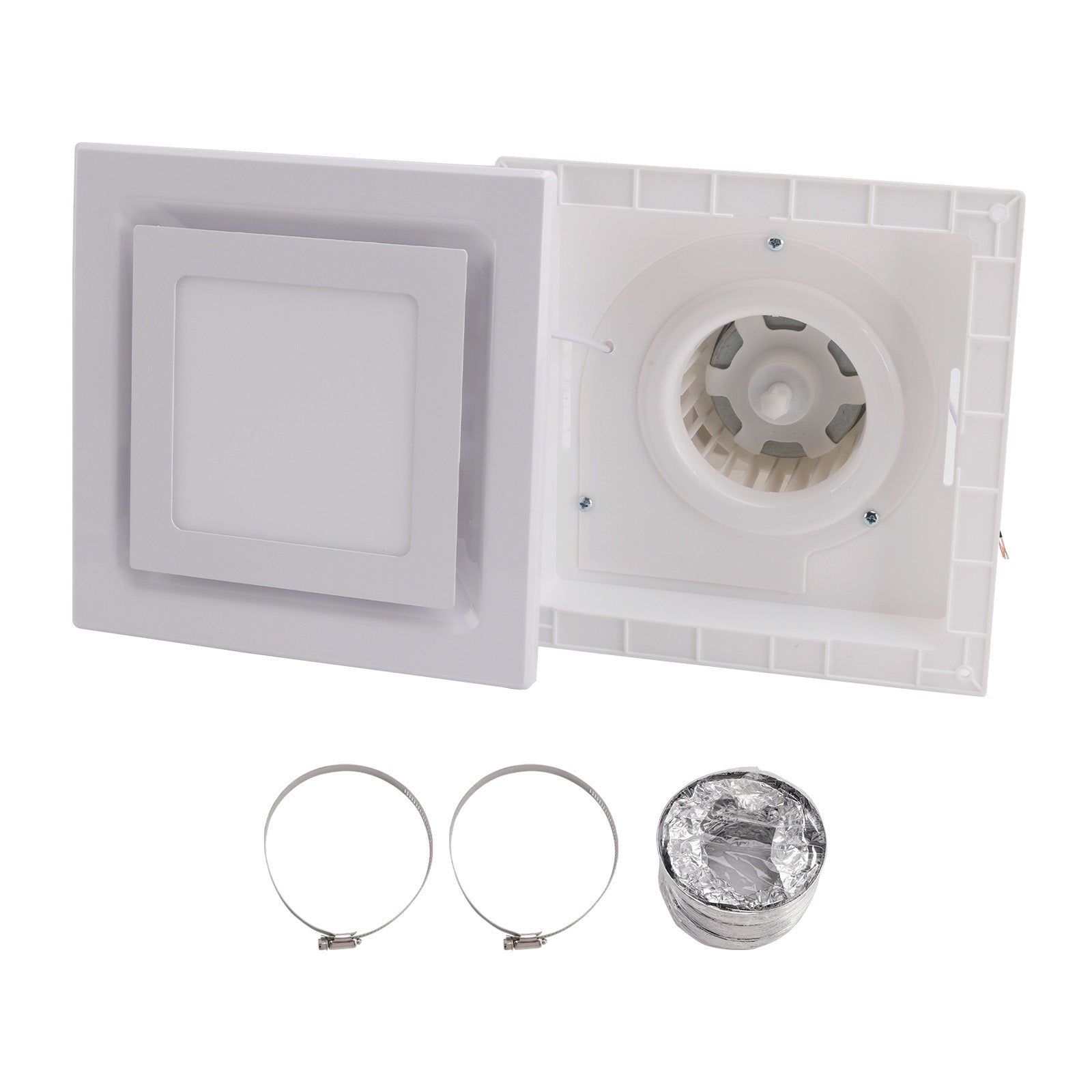 100 CFM 10" Bathroom Exhaust Fan 1.5sones Bath Fan Low Noise with Light