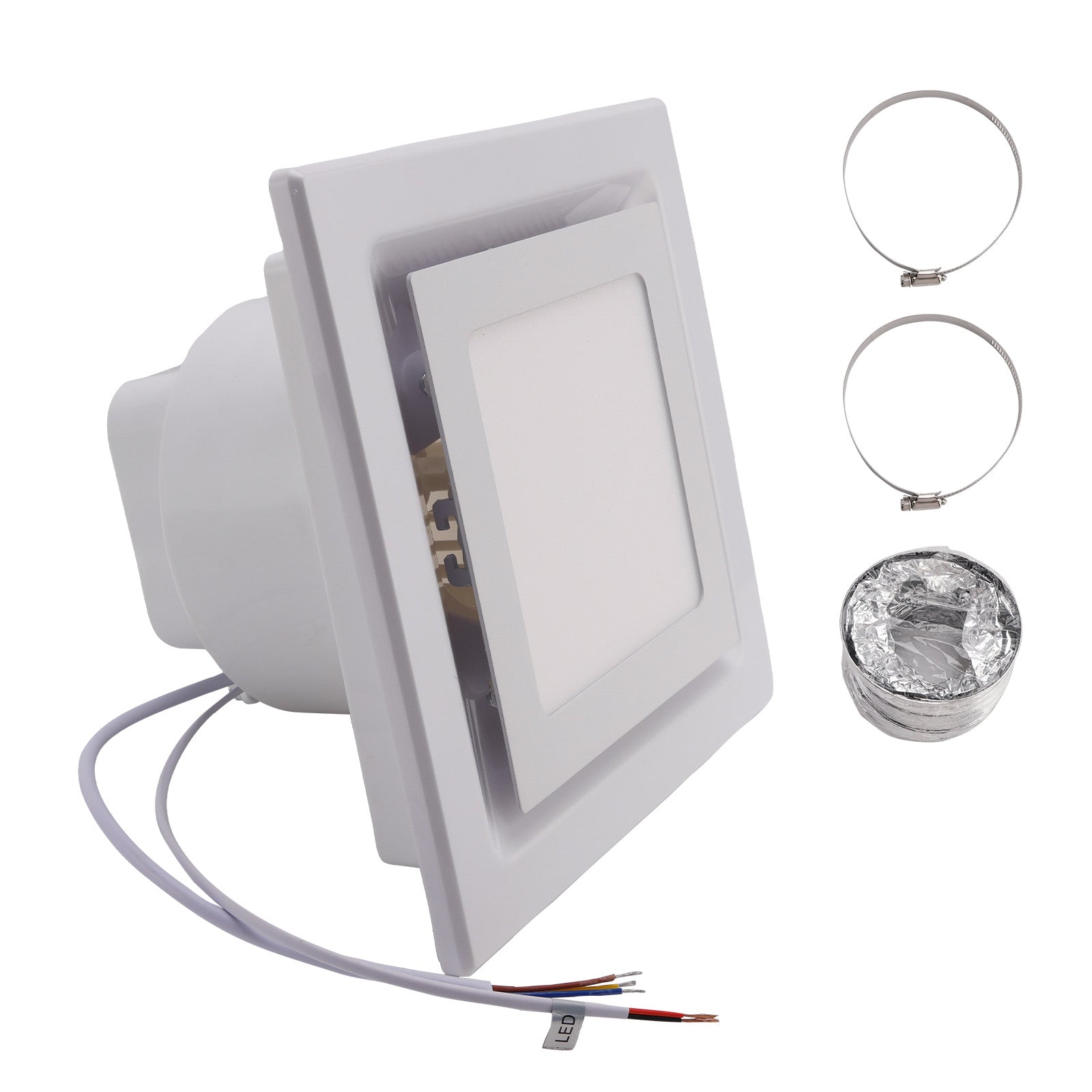 100 CFM 10" Bathroom Exhaust Fan 1.5sones Bath Fan Low Noise with Light