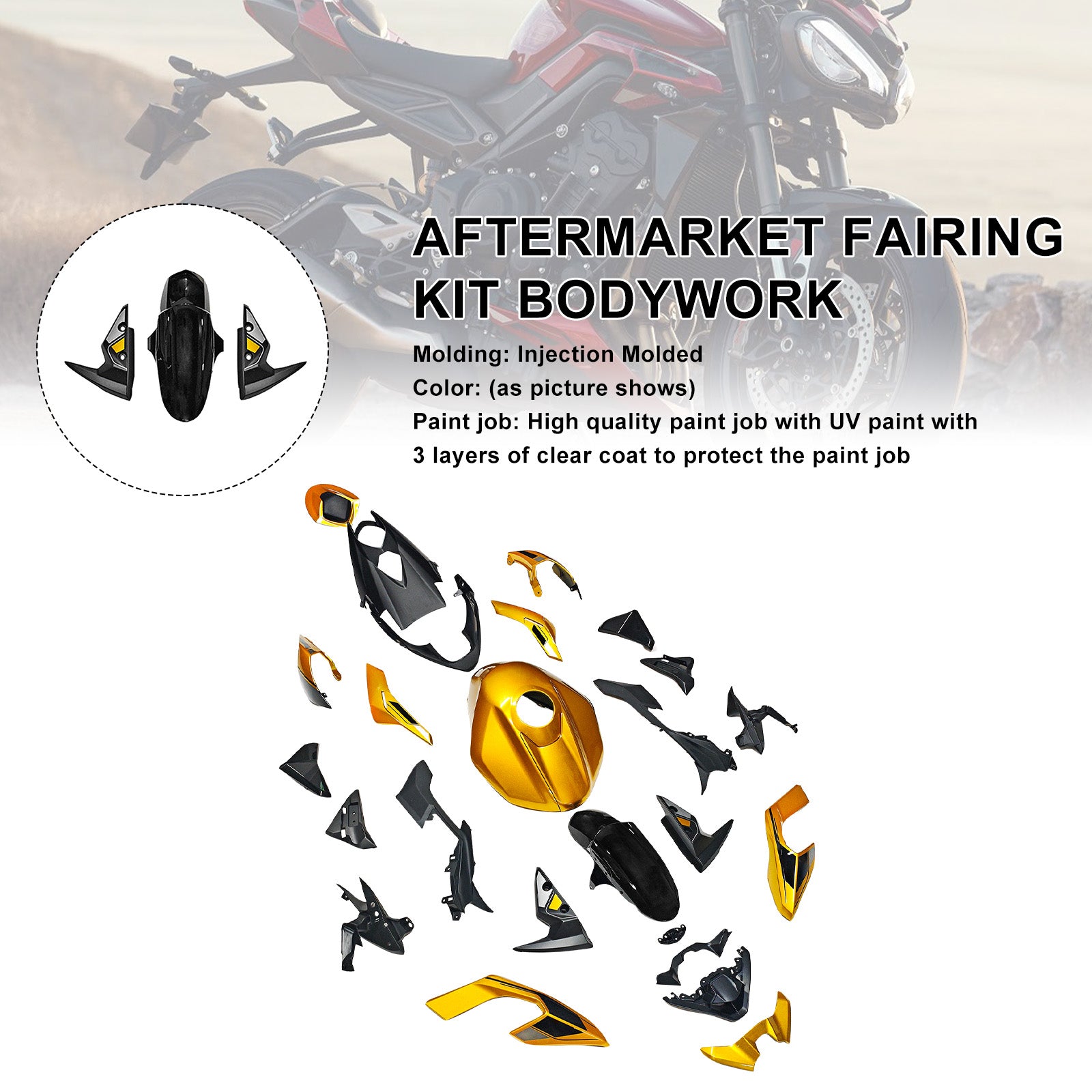 Injection Bodywork Fairing Kit for Street Triple 765 R/RS 2023-2025 01#