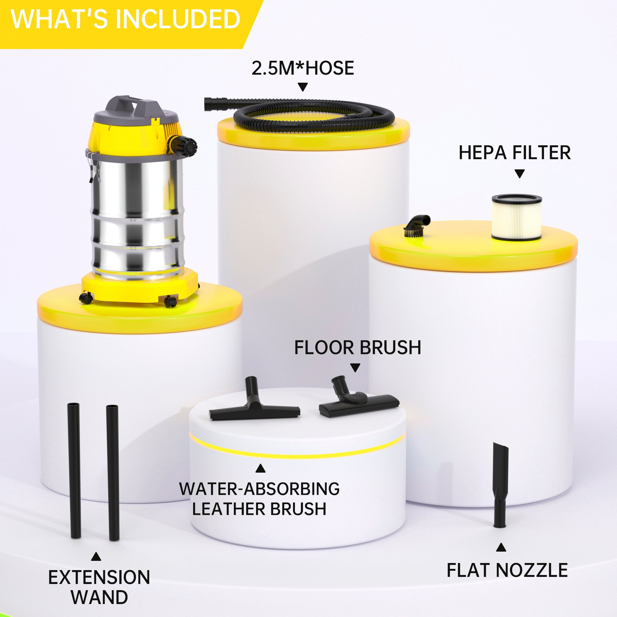 Wet Dry Blow Three Uses 10 Gallon 3200w 8 Peak Hp Stainless Steel Shop Vac Vacuum Cleaner Garage Portable Car Detailing For House Garage Workshop Car