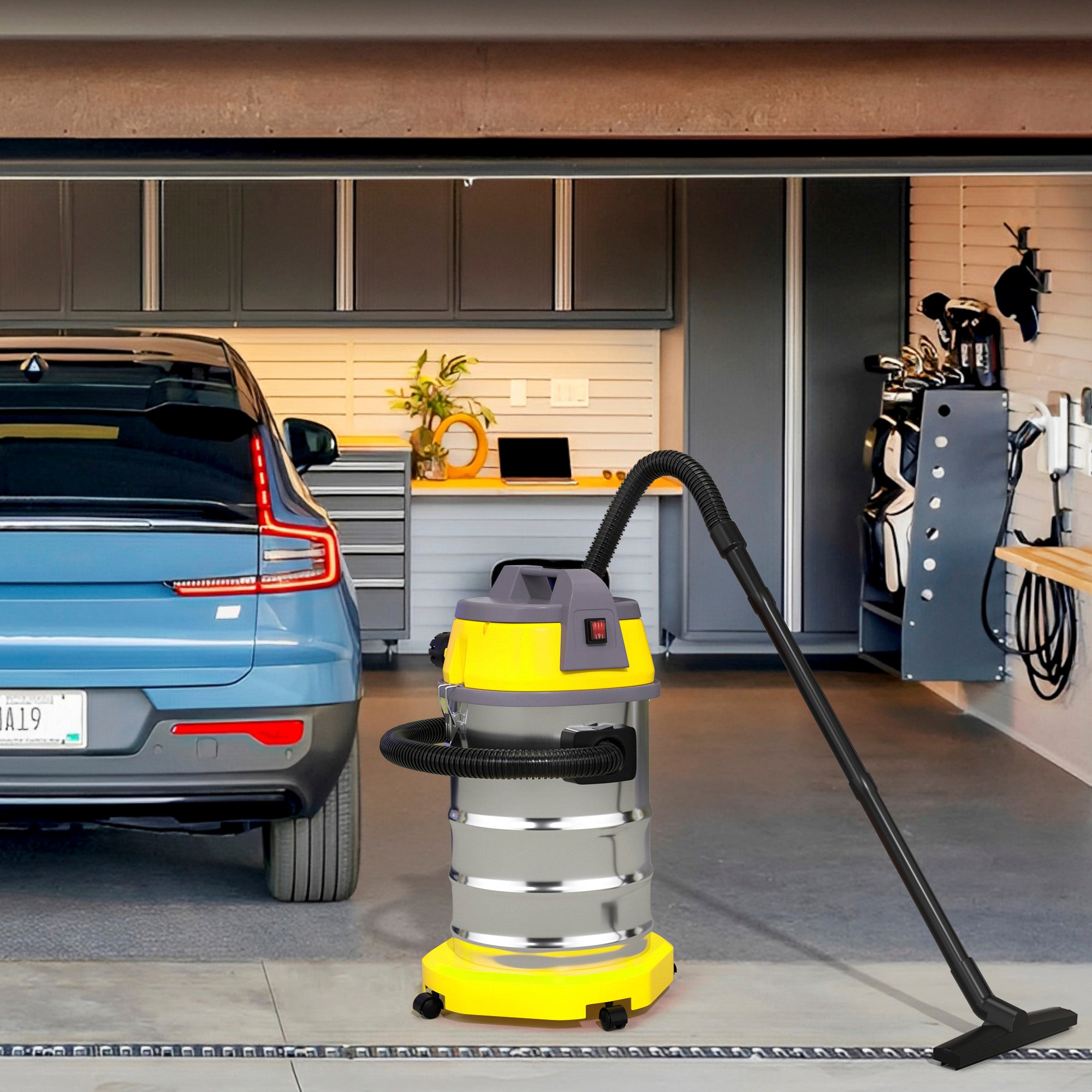 Wet Dry Blow Three Uses 10 Gallon 3200w 8 Peak Hp Stainless Steel Shop Vac Vacuum Cleaner Garage Portable Car Detailing For House Garage Workshop Car
