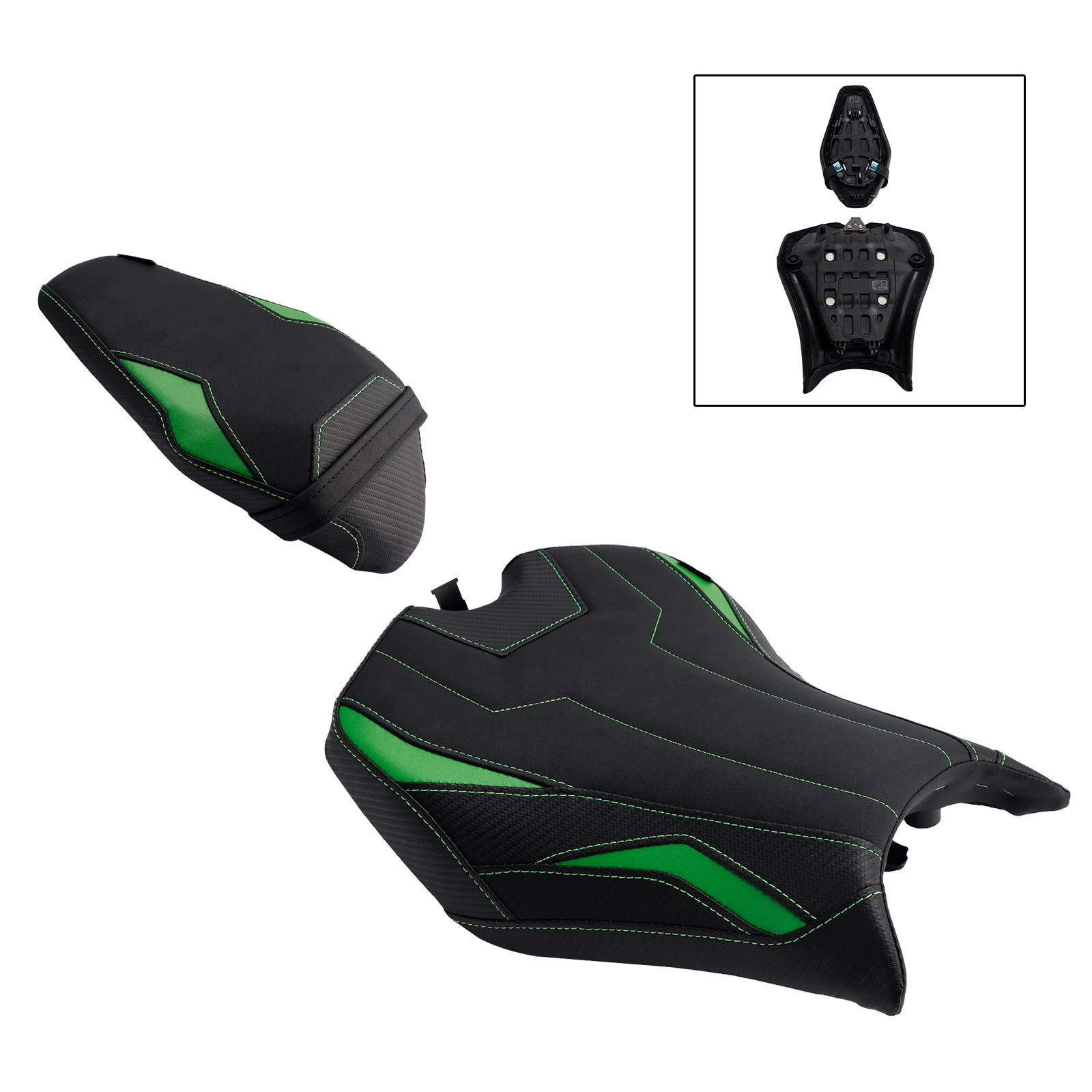 Front&Rear Raider Passenger Cushion Kit Green1 For Kawasaki Z900 Zr900-F 2025-