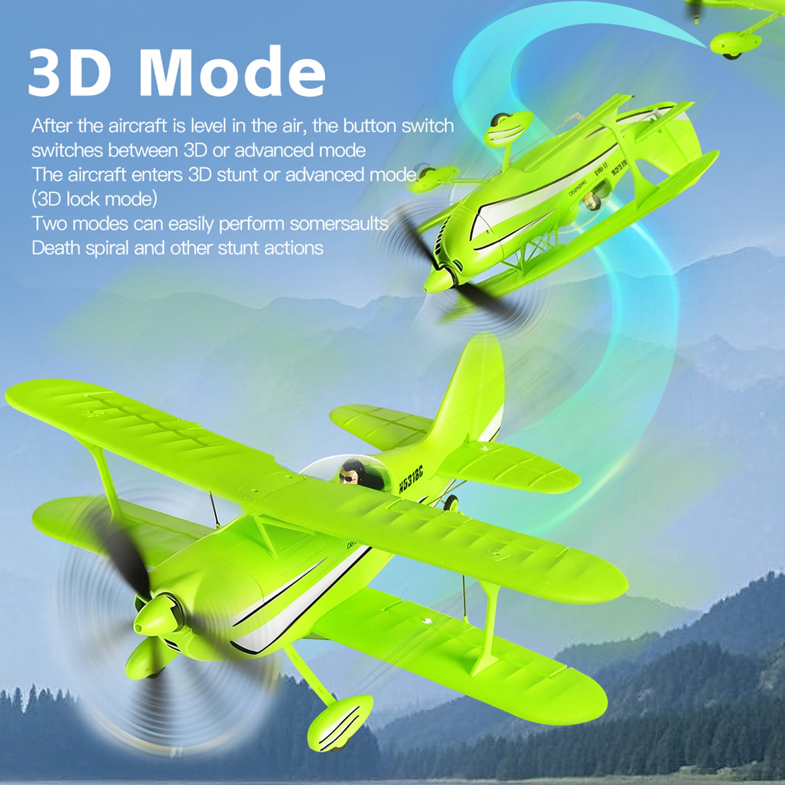 Wltoys XK A310 2.4G 4CH RC Fixed-Wing Aircraft Model 3D/6G Realistic Plane Green