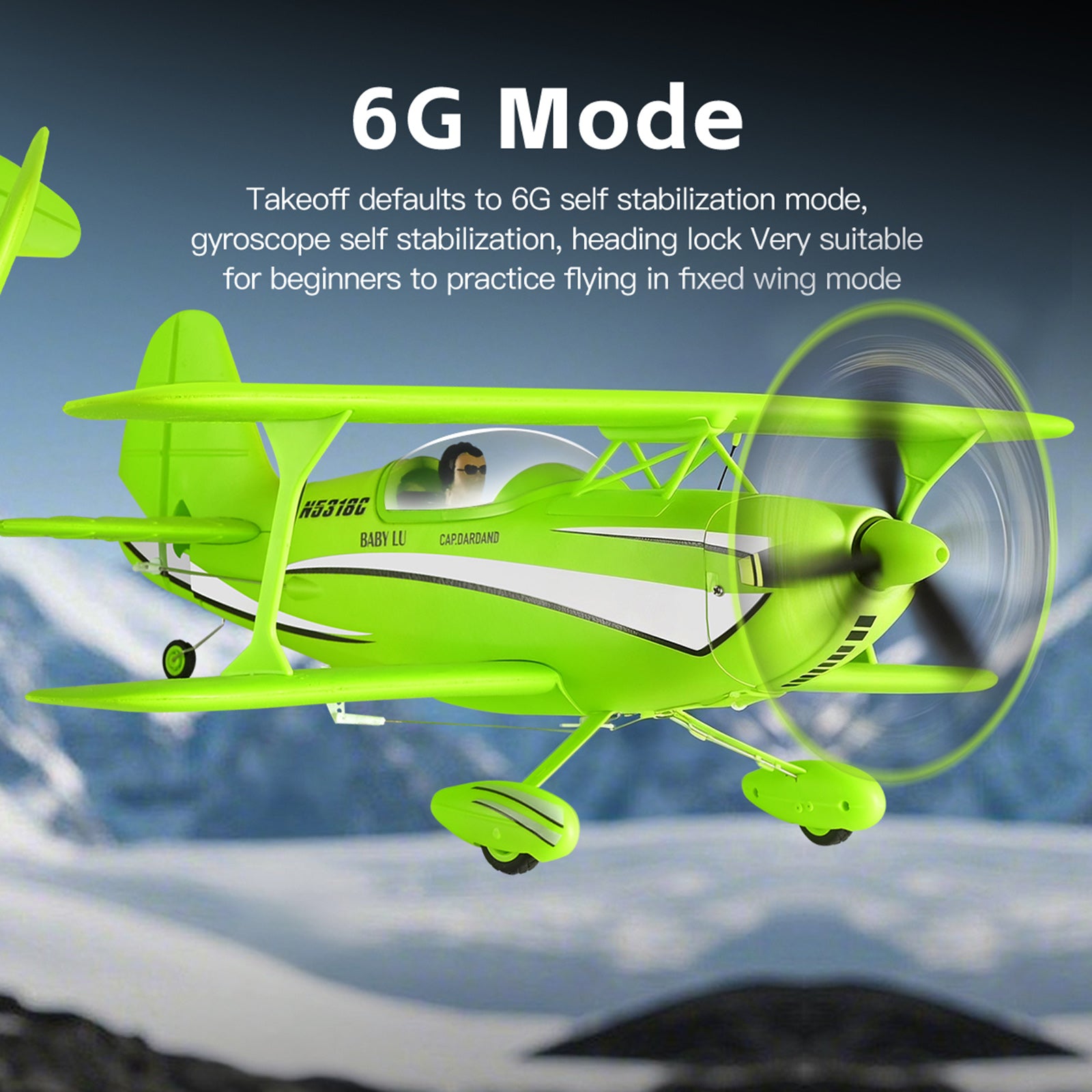 Wltoys XK A310 2.4G 4CH RC Fixed-Wing Aircraft Model 3D/6G Realistic Plane Green