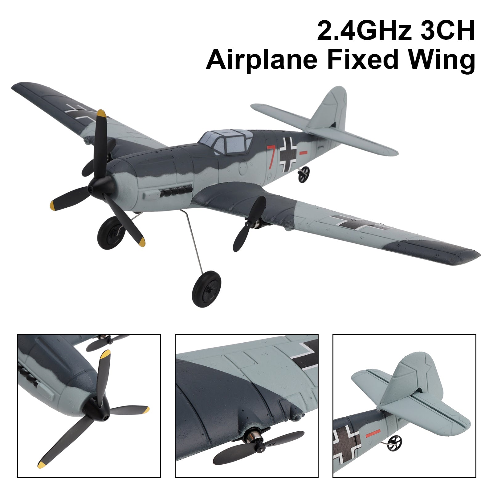 RC 76206 2.4GHz 3CH Airplane Fixed Wing With Gyro System 2 Batteries Kid Toy
