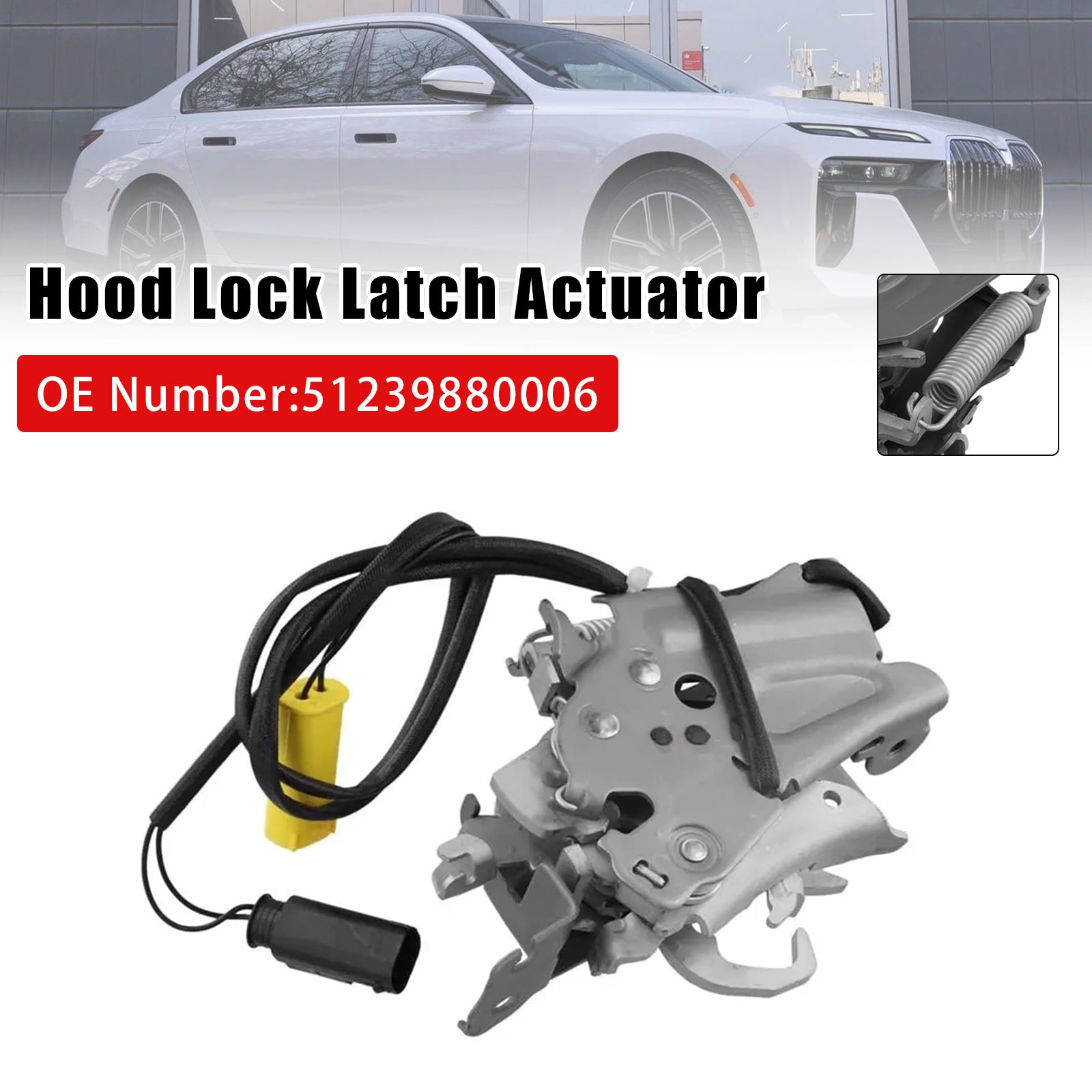 Hood Lock Latch Actuator 51239880006 For BMW 7 Series G70 2023