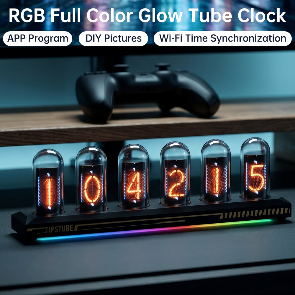 Nixie Tube Clock Wi-Fi 12/24H Temperature Humidity Wind Direction Precipitation