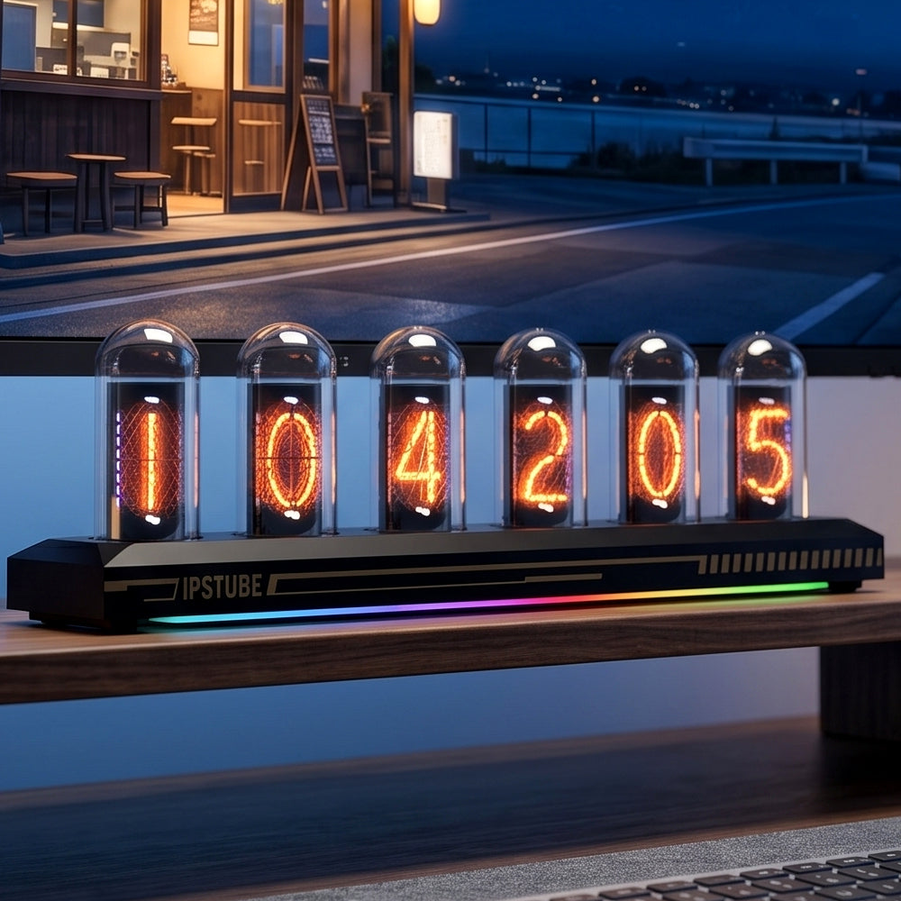 Nixie Tube Clock Wi-Fi 12/24H Temperature Humidity Wind Direction Precipitation