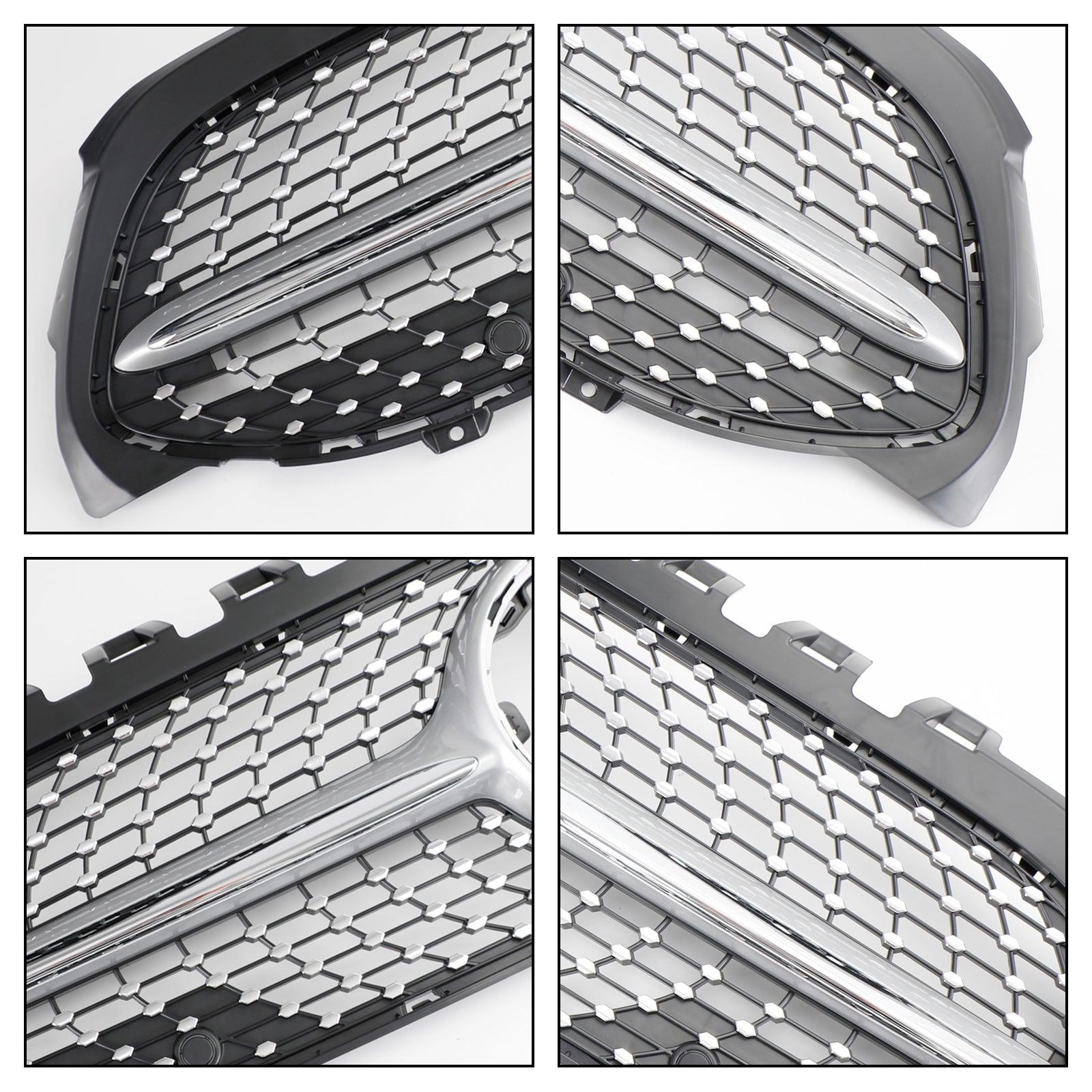 Benz A-Class W177 2019-2023 Diamond Front Bumper Grille Black/Chrome