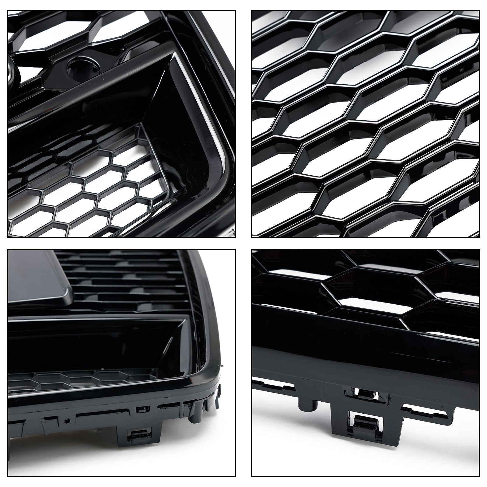 2016-2018 Audi S6 (C7) C7PA Facelift RS6 Style Honeycomb Mesh Front Grill Grille Black
