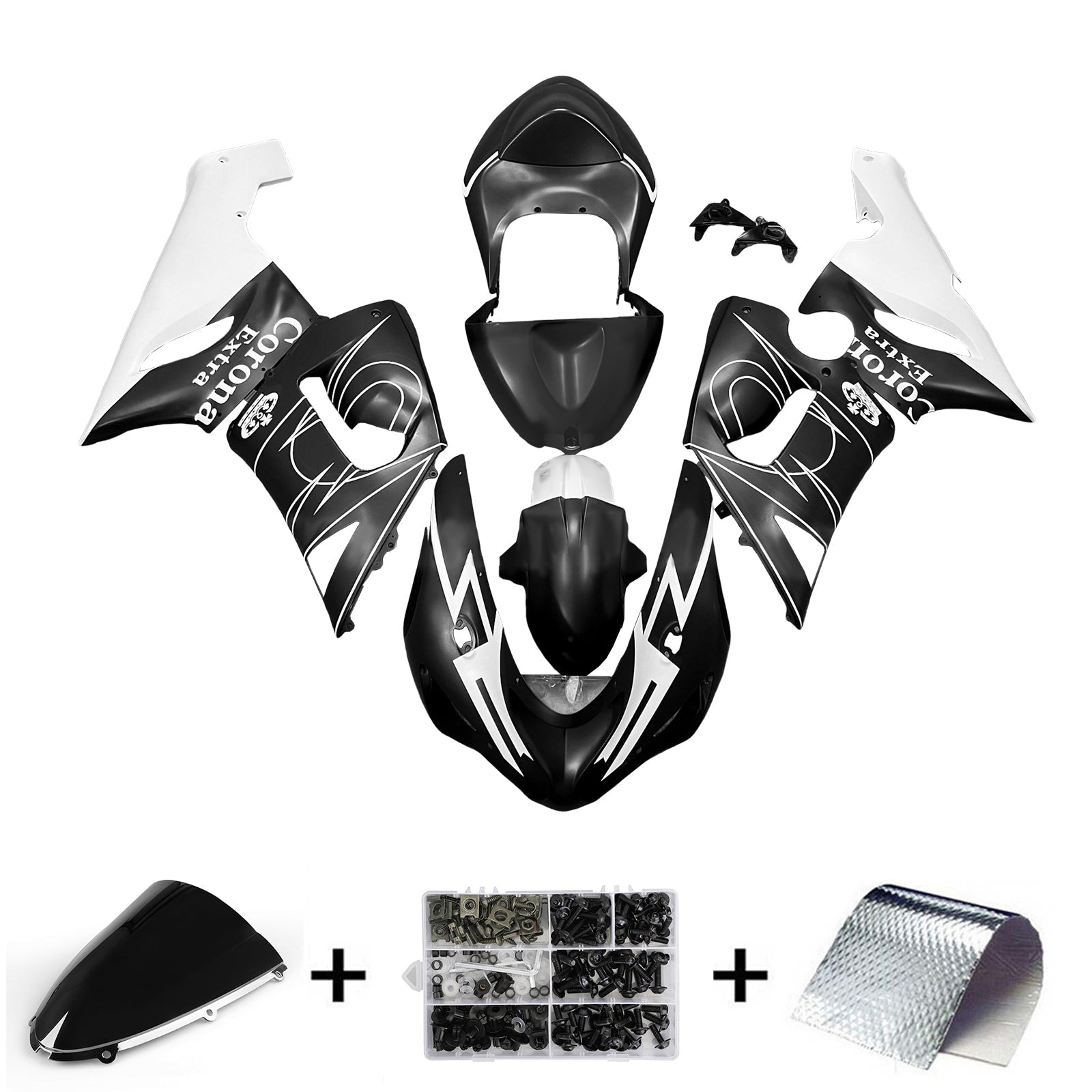 Injection Fairing Kit Bodywork Plastic ABS fit For Kawasaki ZX6R 636 2005-2006