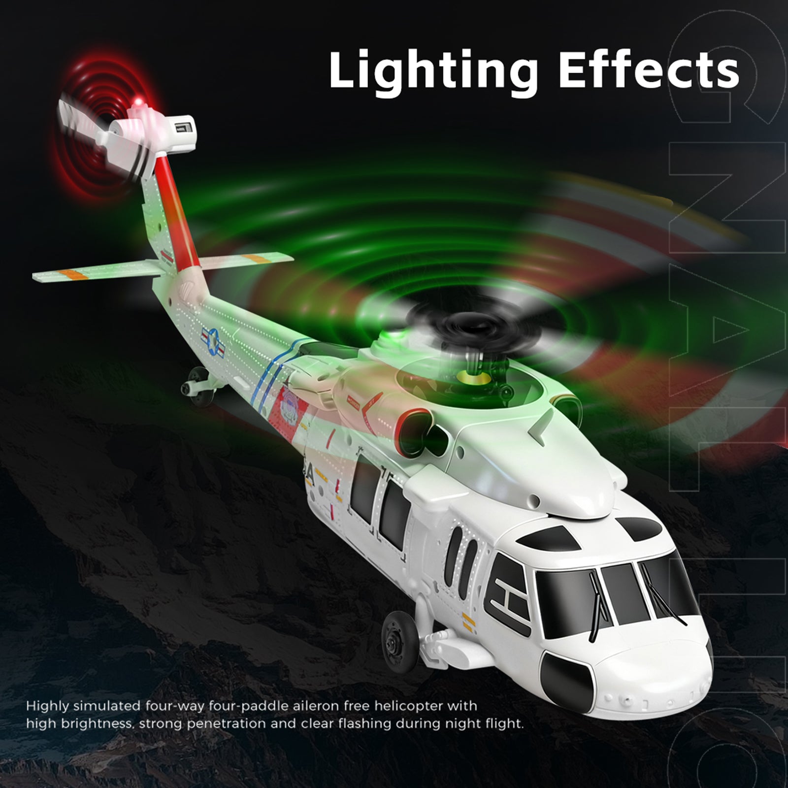 K270 UH-60L 2.4G 4CH 6Axis Gyro Brushless RC Helicopter With 4Paddle Aileronless