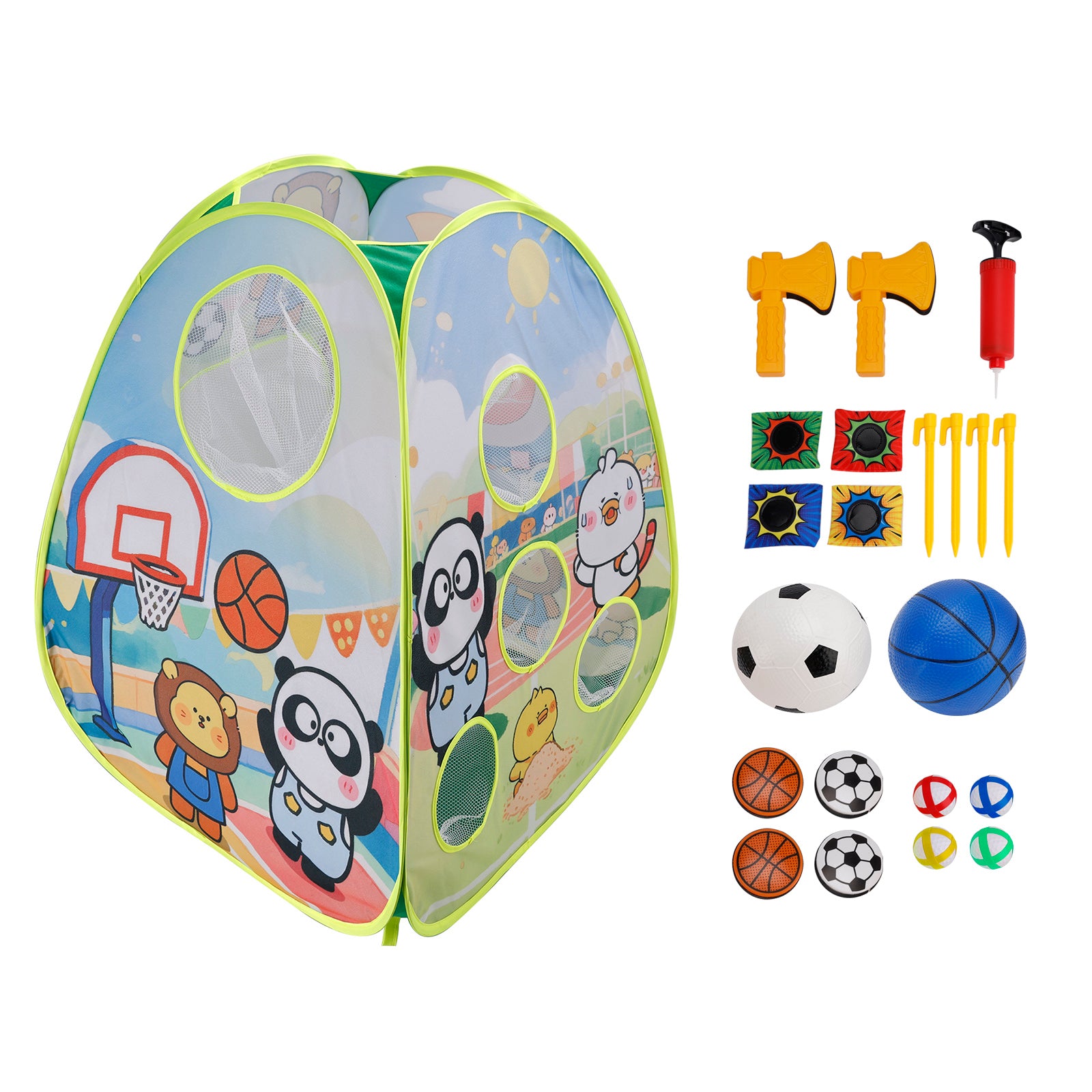 4In1 Multifunctional Game Target Set Play Football,Basketball,Bean Bag,Fly Ball