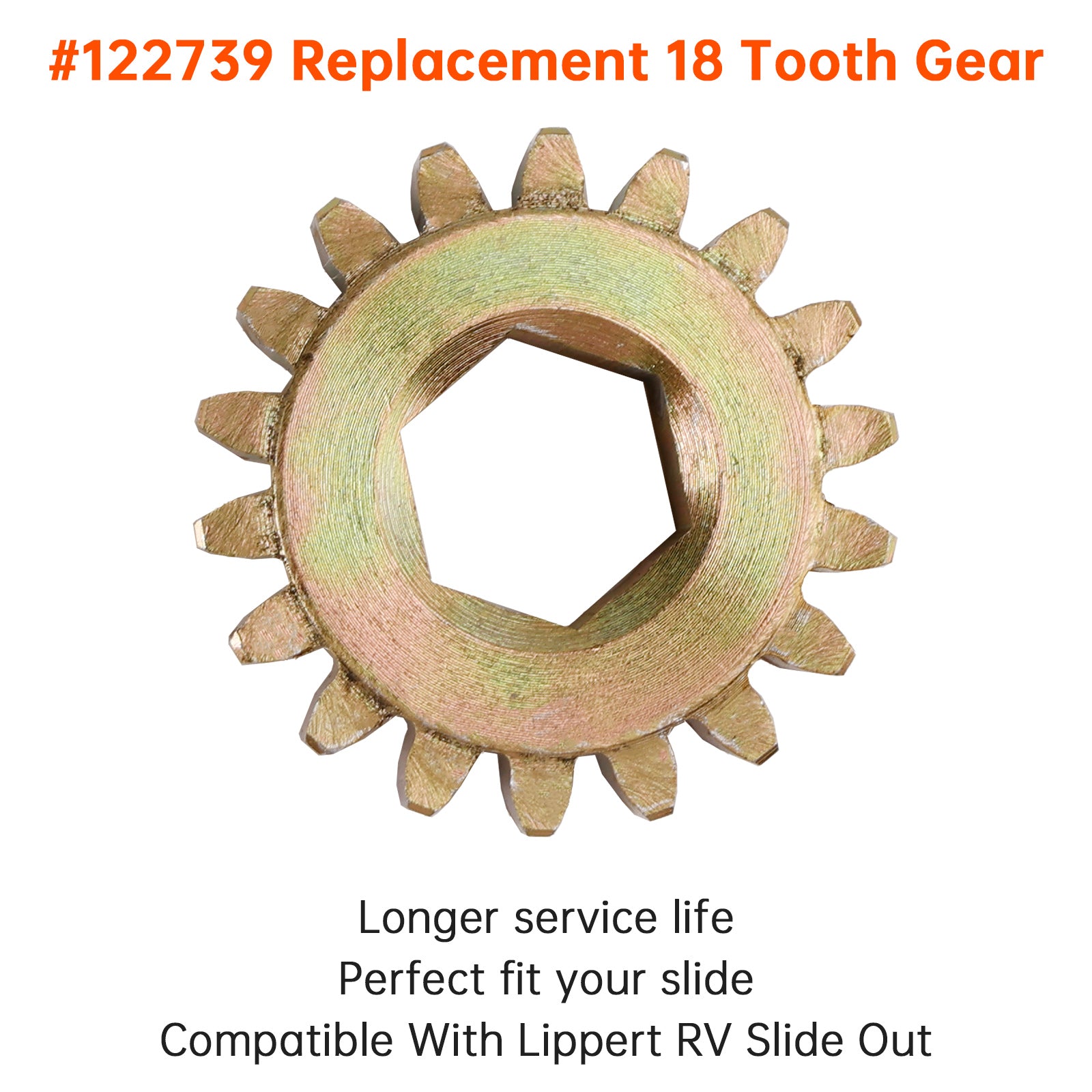 122739 Replacement 18 Tooth Spur Gear 12 DP/14.5 PA for Lippert RV Slide Out