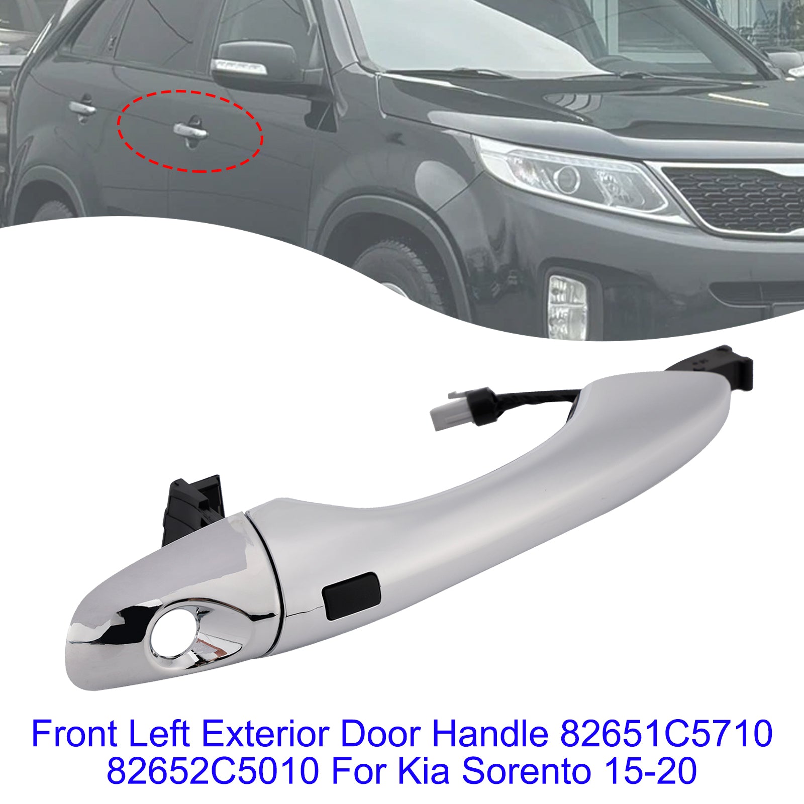 Front Left Exterior Door Handle With Holes 82651C5710 For Kia Sorento 15-20