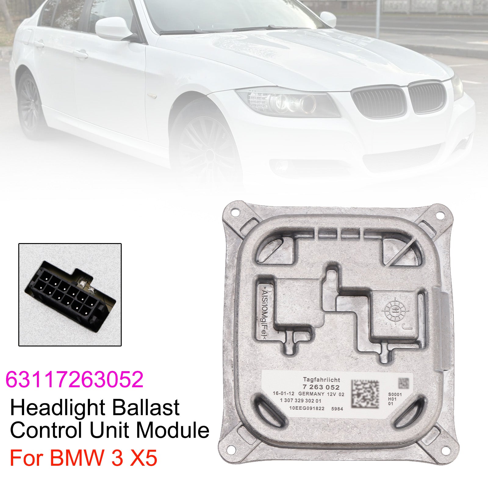 Headlight Ballast Control Unit Module 63117263052 For BMW 3 X5