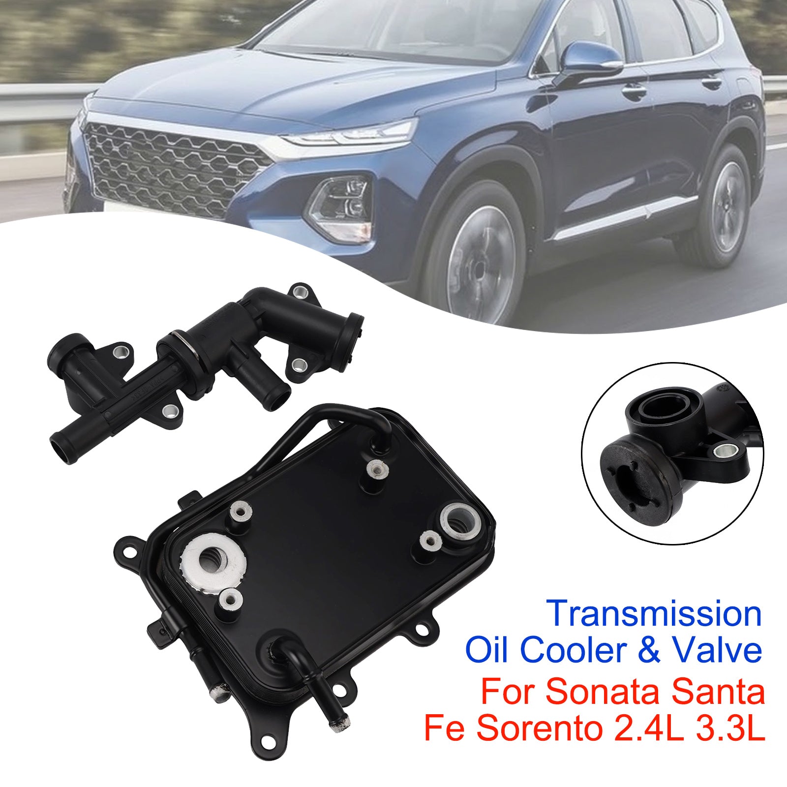 Transmission Oil Cooler & Valve For Sonata Santa Fe Sorento 2.4L 3.3L
