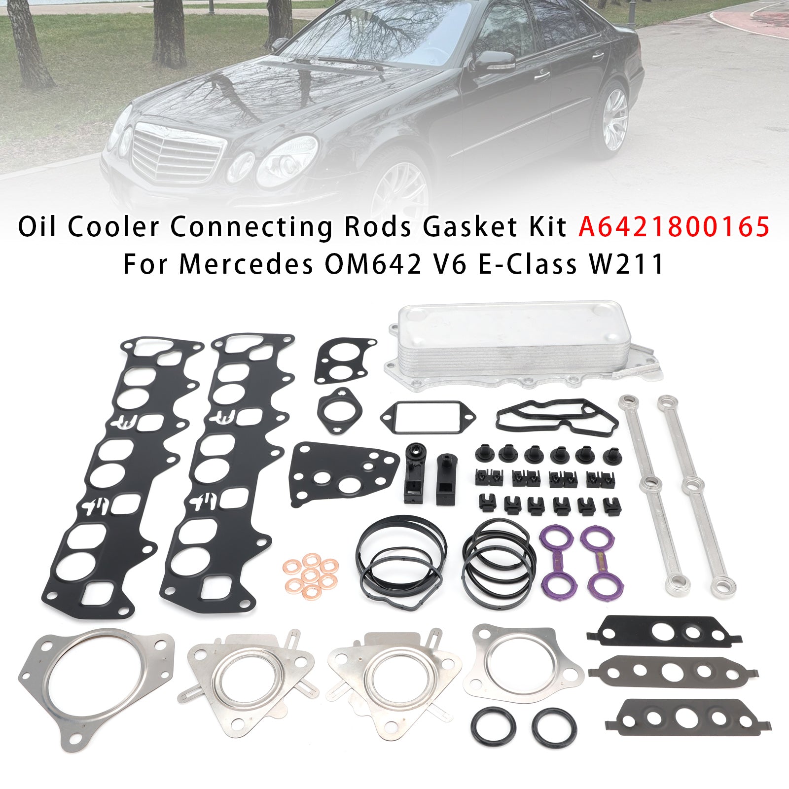 Oil Cooler Connecting Rods Gasket A6421800165 For Mercedes OM642 V6 E-Class W211