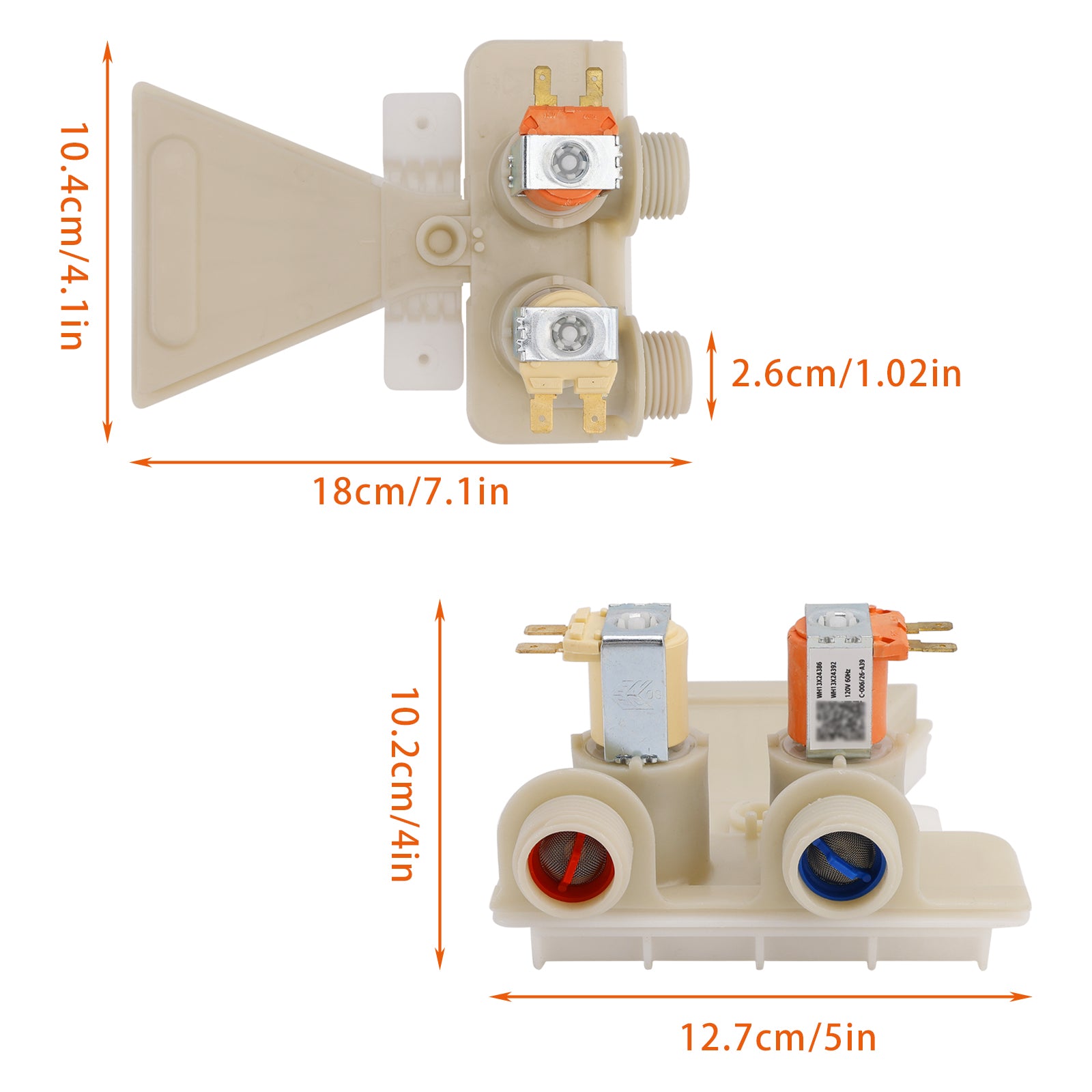 WH13X26535 For GE Washing Machine Water Inlet Solenoid Valve