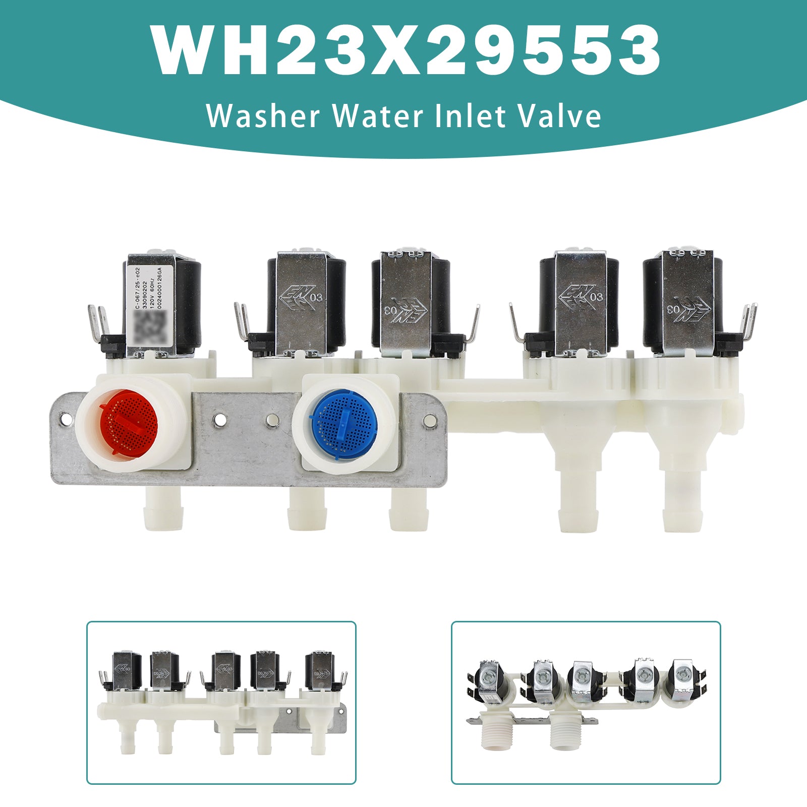 WH23X29553 Washer Water Solenoid Valve For GE Washing Machine